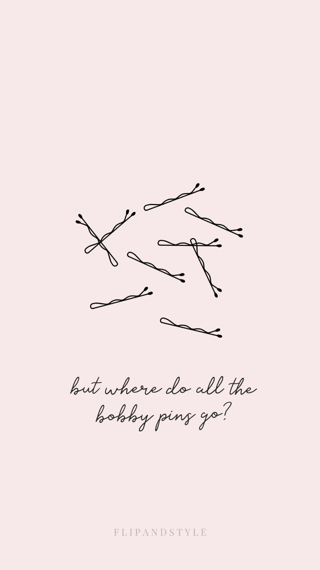 pink background, handwritten text, bobby pins, Full HD Phone Wallpaper
