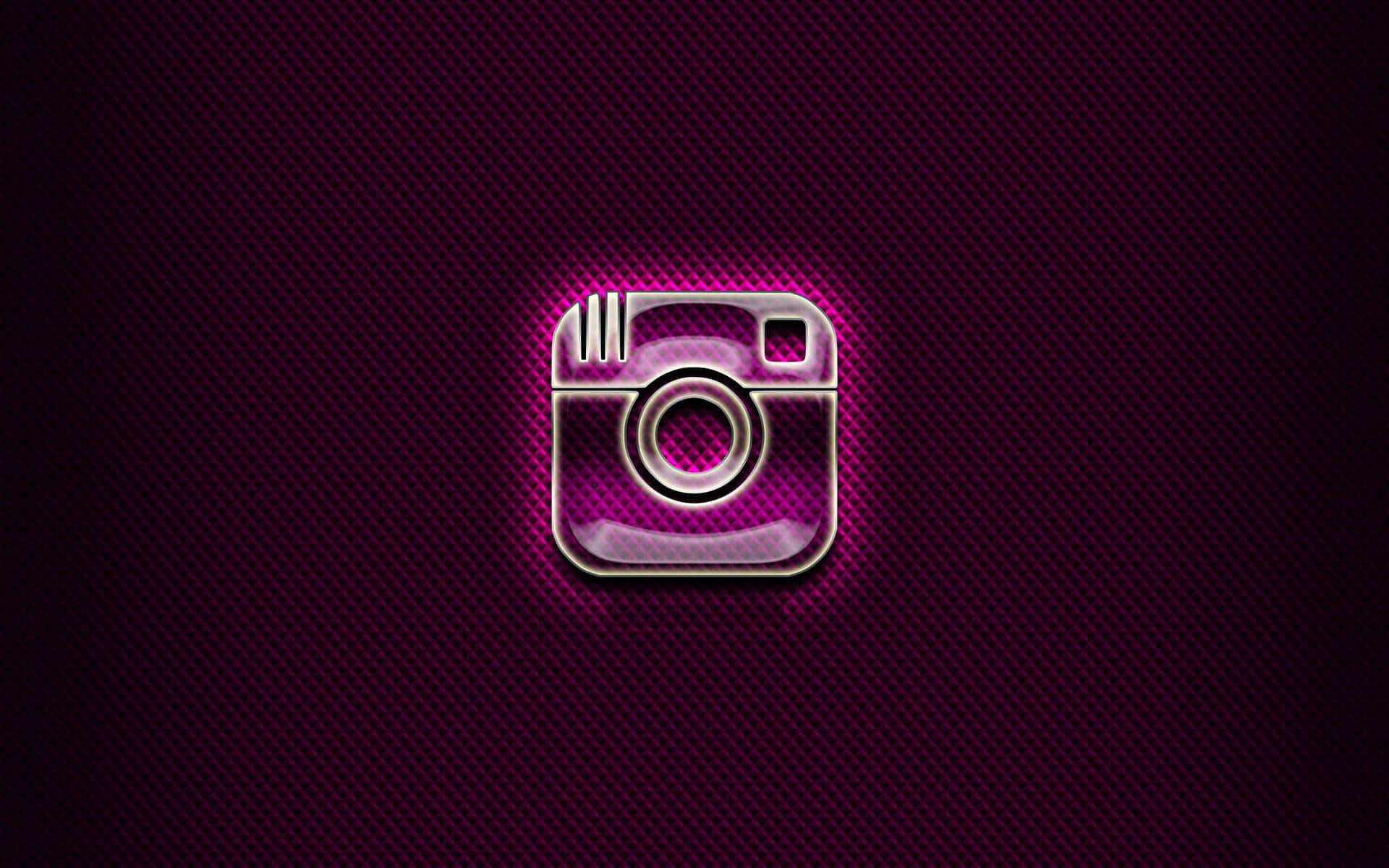 Instagram logo, neon pink, dark magenta background, Full HD Desktop Wallpaper