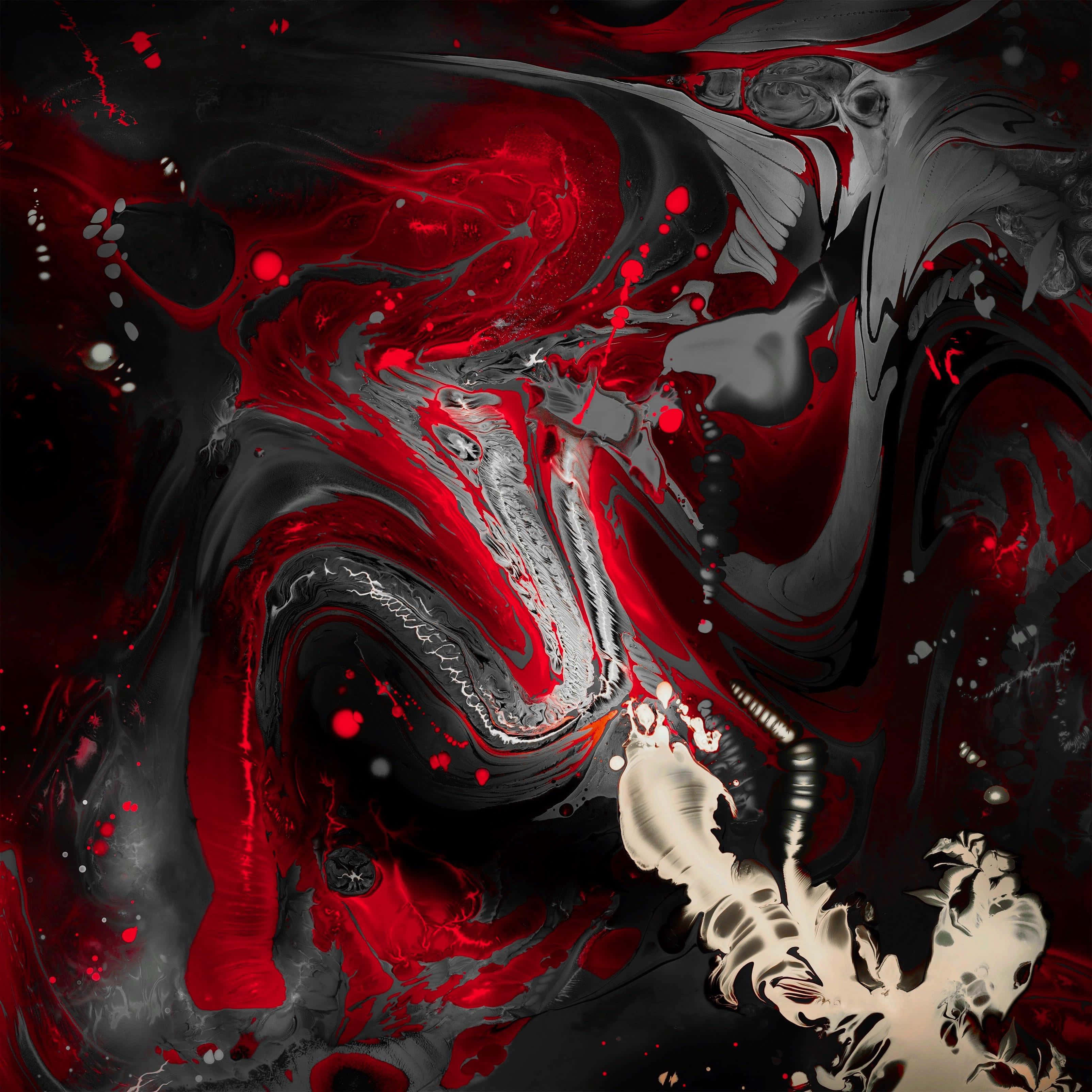 iPad Pro, Red, Black, 2K Desktop Wallpaper