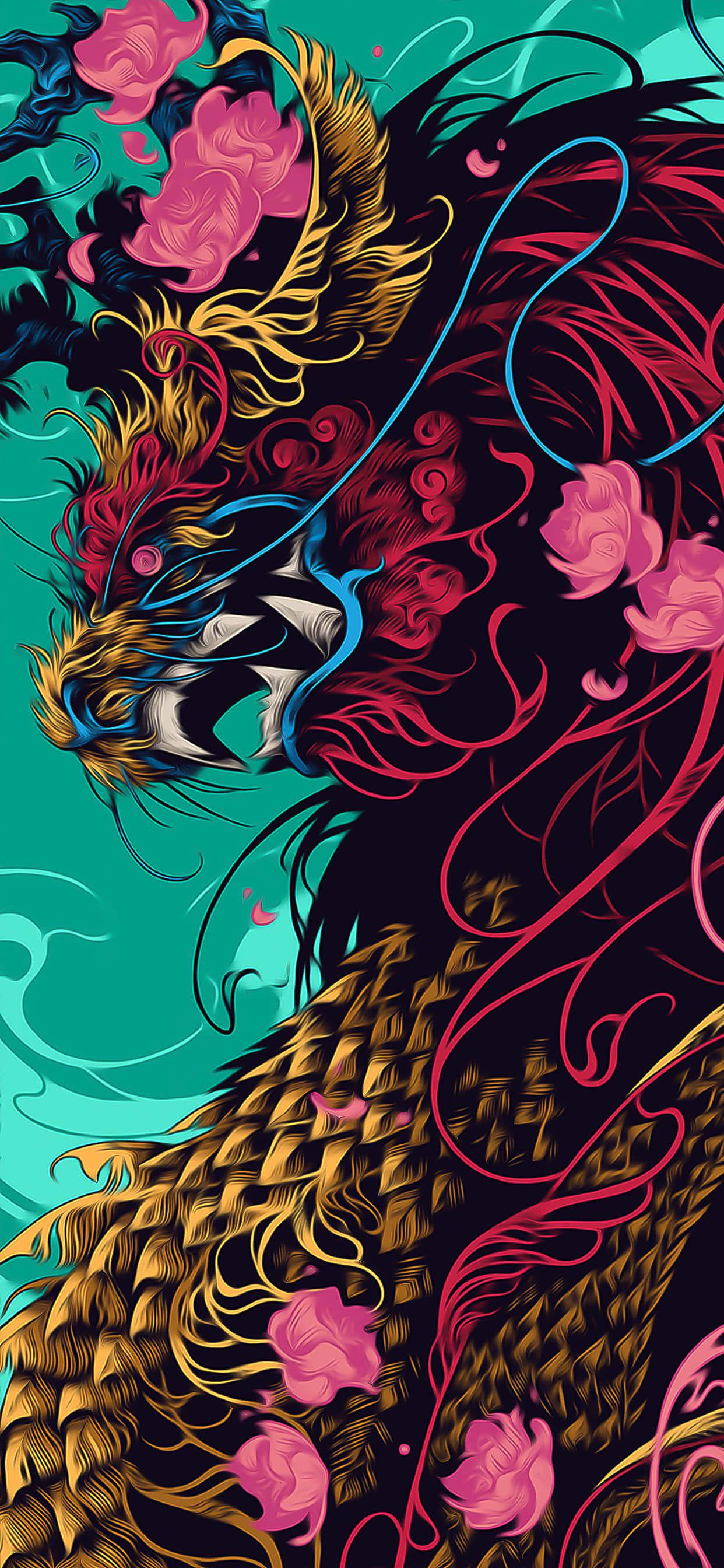 iPad Pro, teal background, golden scales, 2K Phone Wallpaper