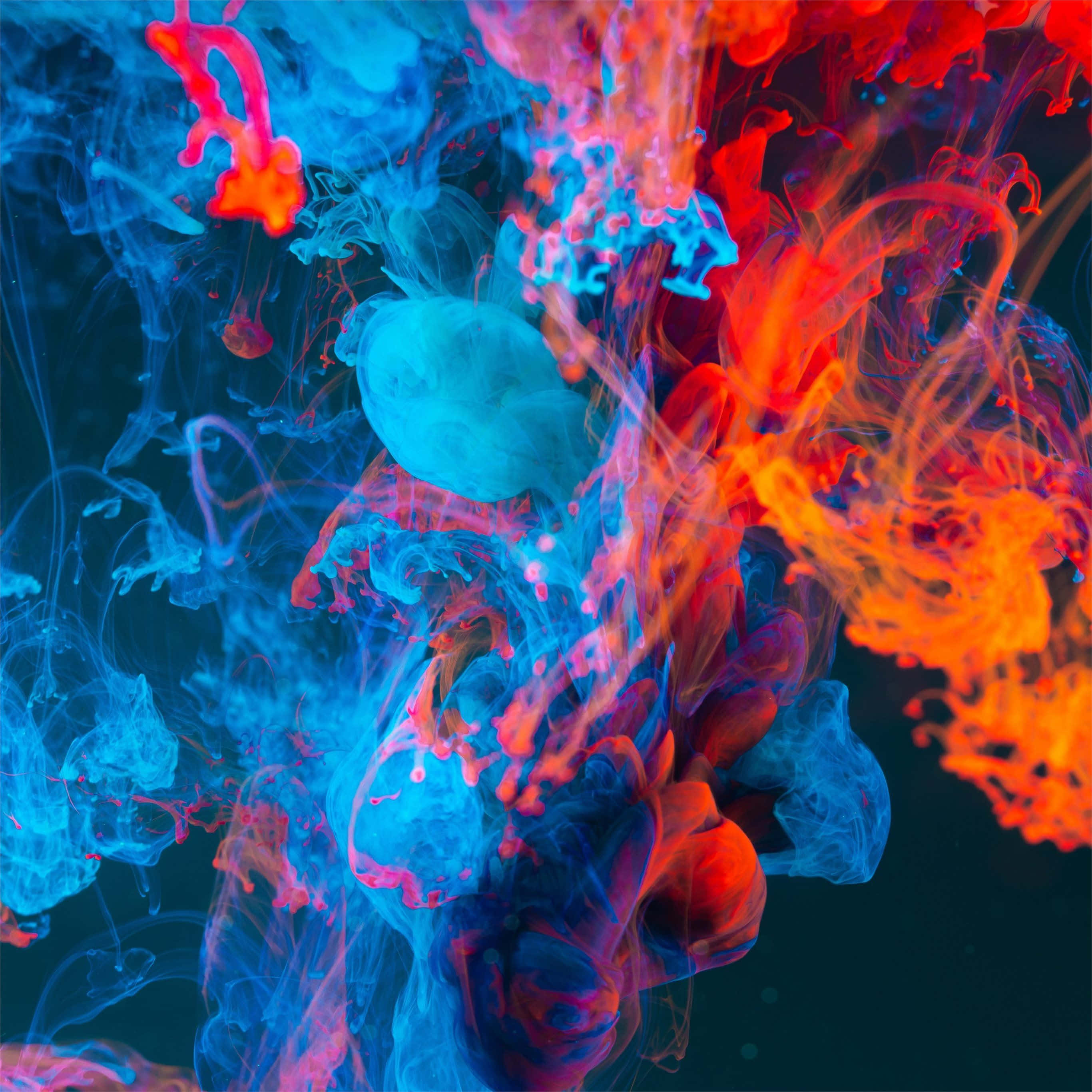 iPad Pro, vibrant red, blue inks, 2K Desktop Wallpaper