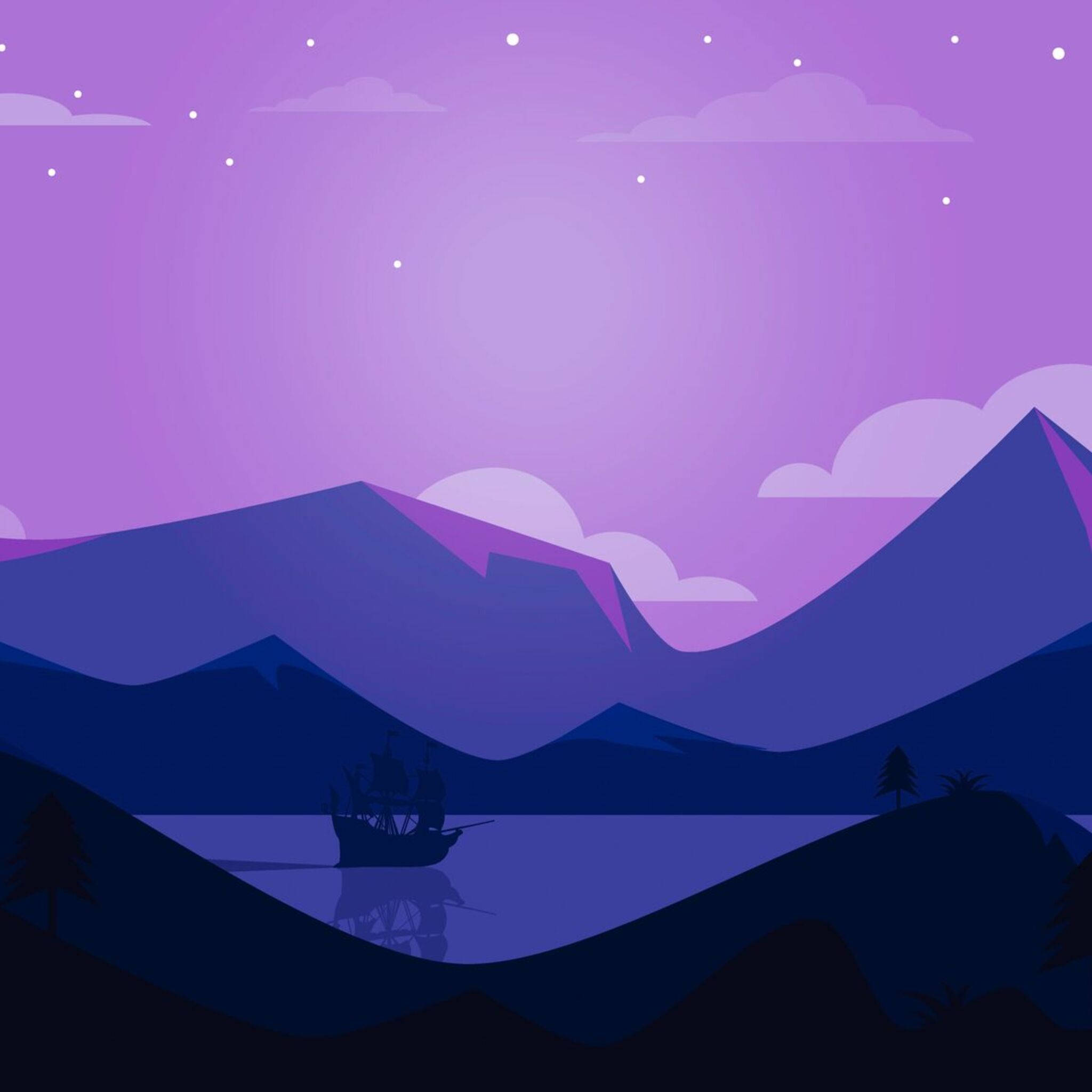 4K iPad, ocean, pirate ship silhouette, Full HD Desktop Wallpaper