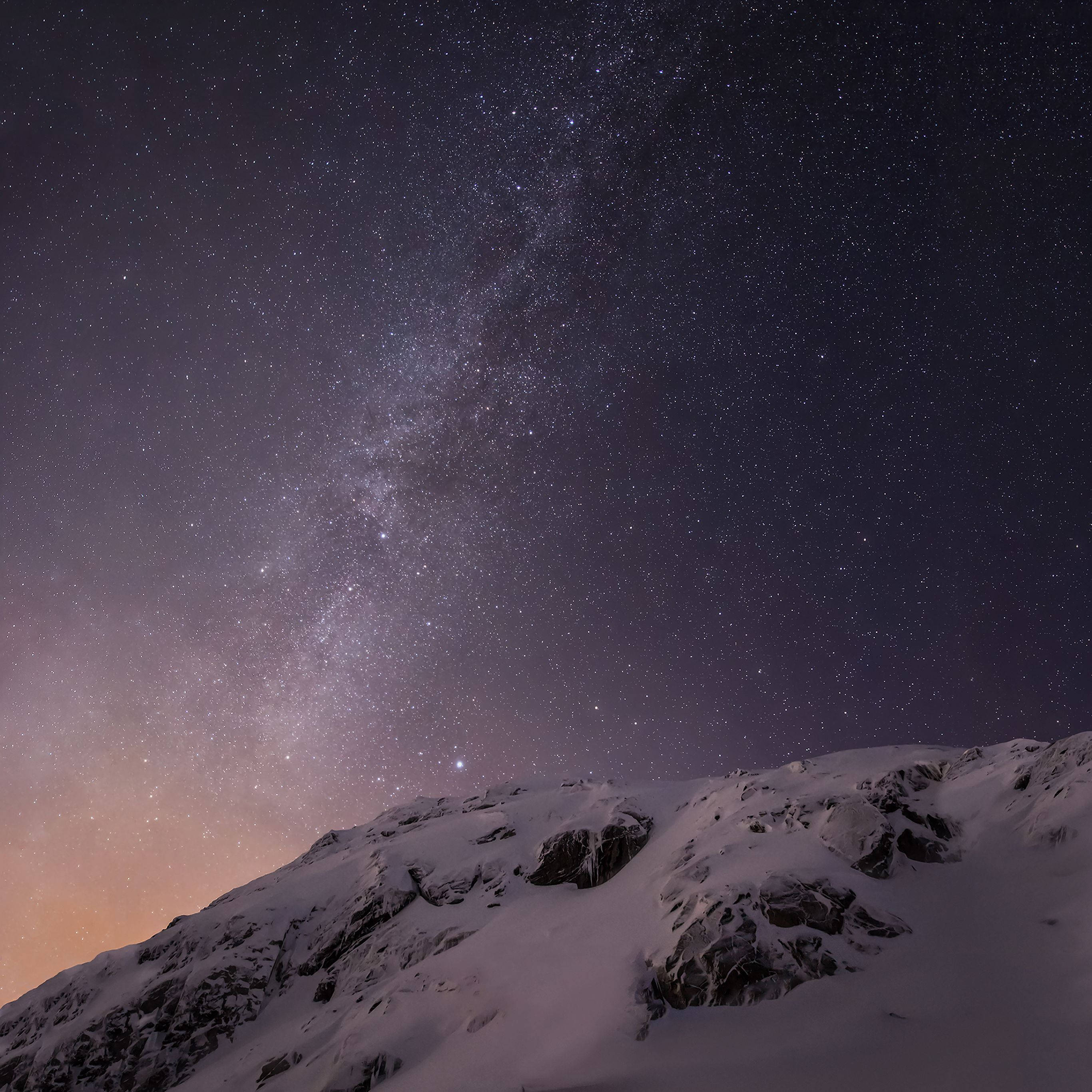 Charming Skyline, official iPad theme, snowy mountain ridge, 2K Desktop Wallpaper