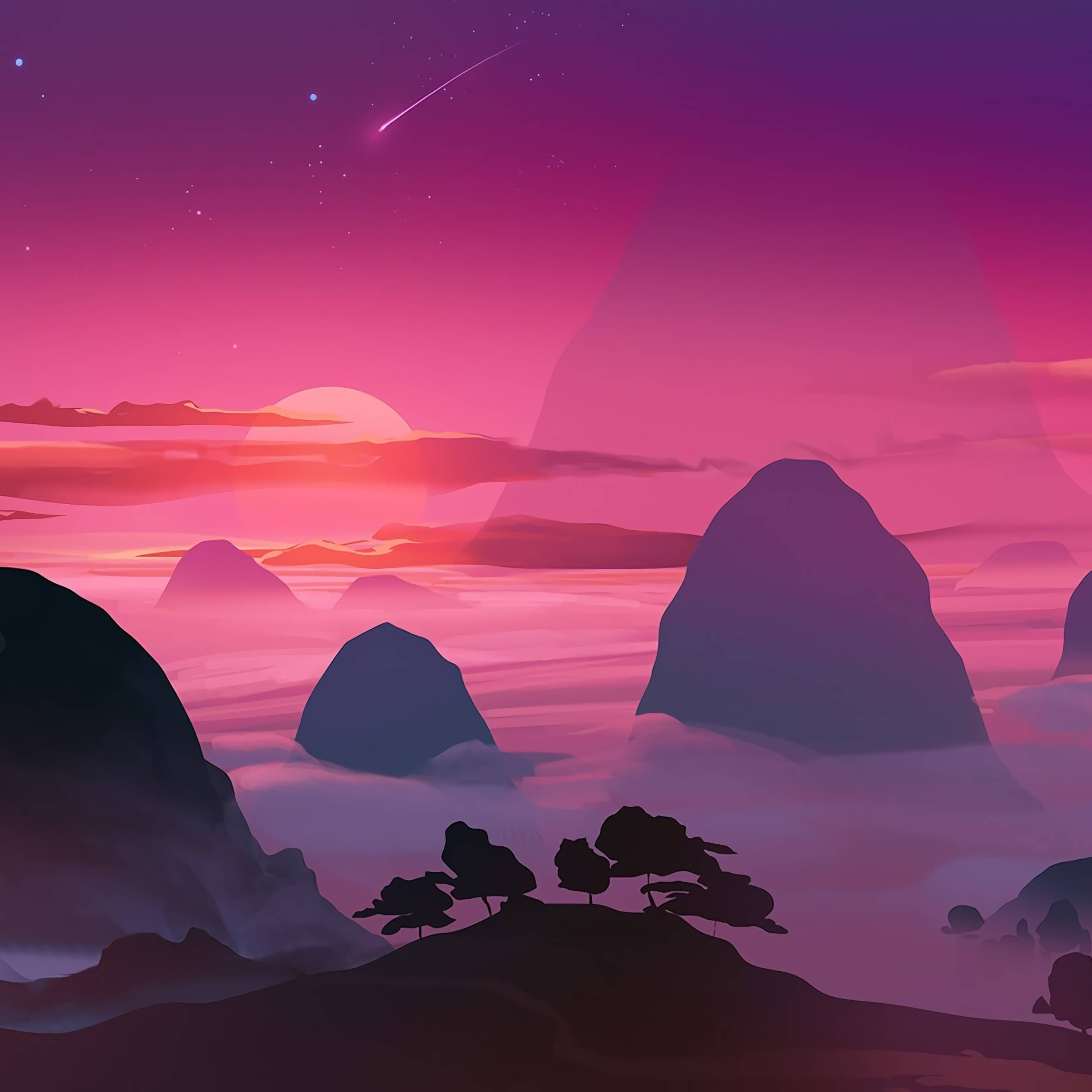 4K iPad, purple, surreal, 2K Desktop Wallpaper