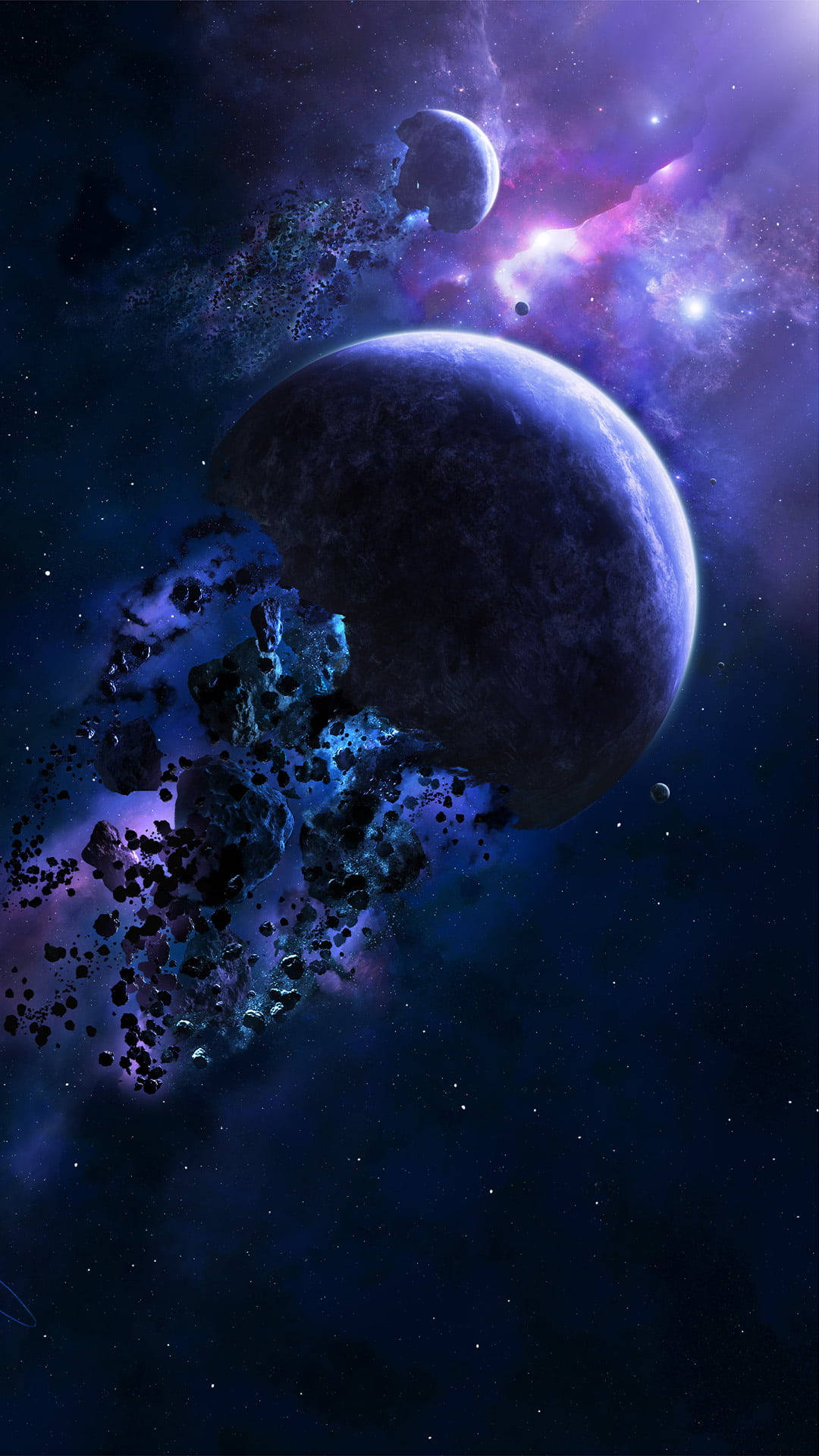 iPhone 11, dark planet, shattered moon, Full HD Phone Wallpaper