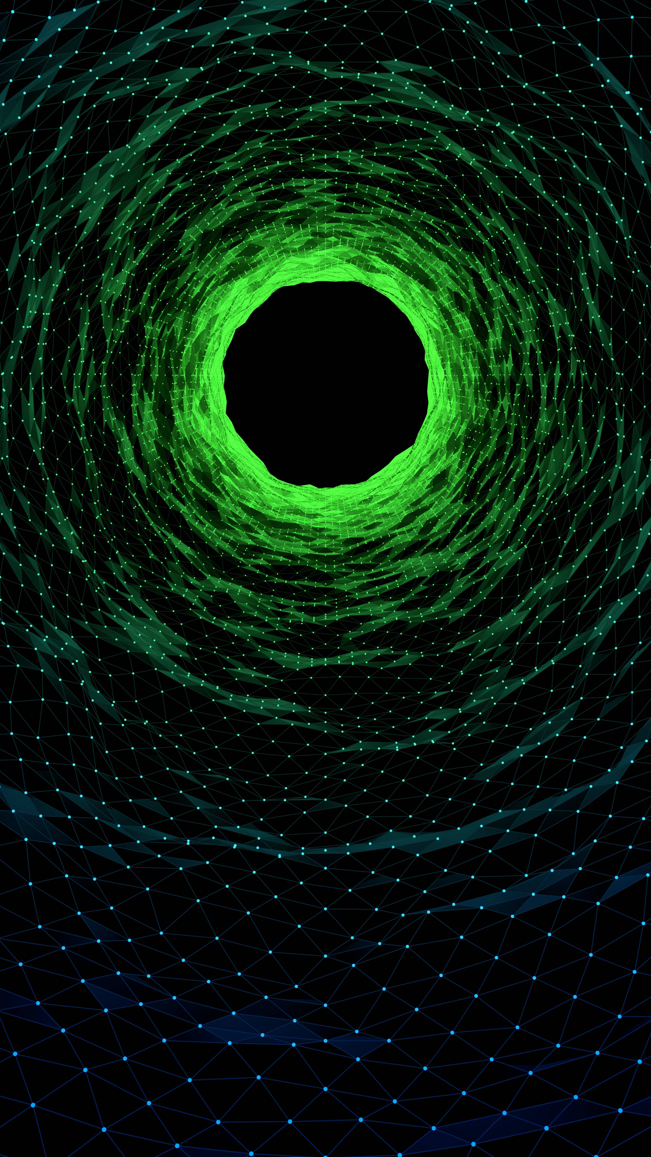 iPhone 11, green aesthetic, wormhole, 4K Phone Wallpaper