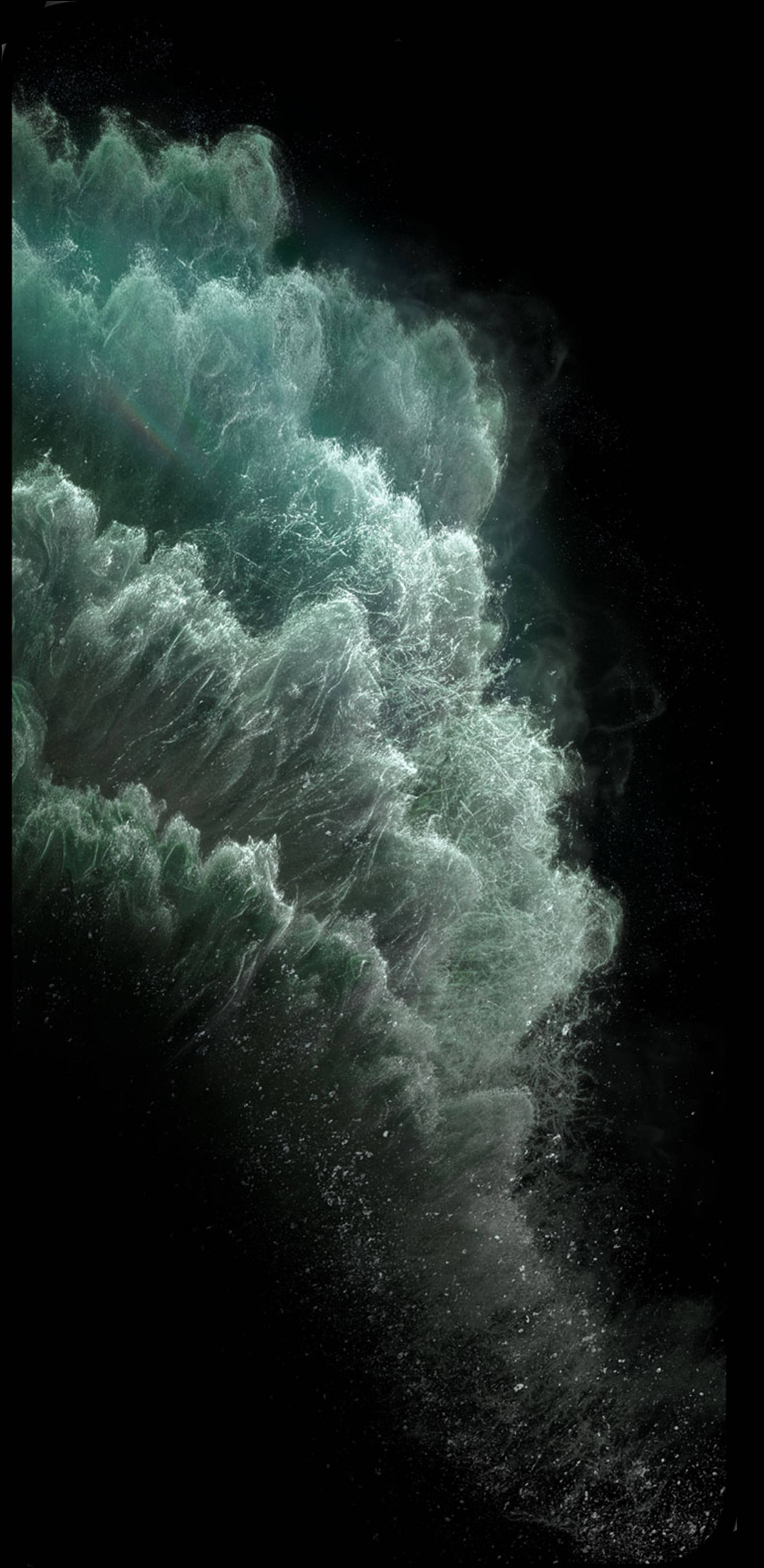 iPhone 11, blue aesthetic, splashing water, 4K Phone Wallpaper