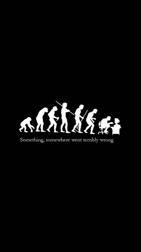 iPhone 6s, white silhouette, human evolution, SD Phone Wallpaper