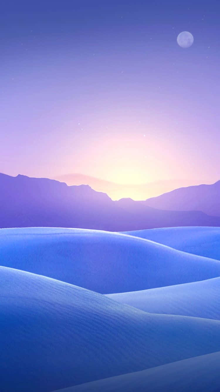 twilight sky, glowing sun, crescent moon, HD Phone Wallpaper