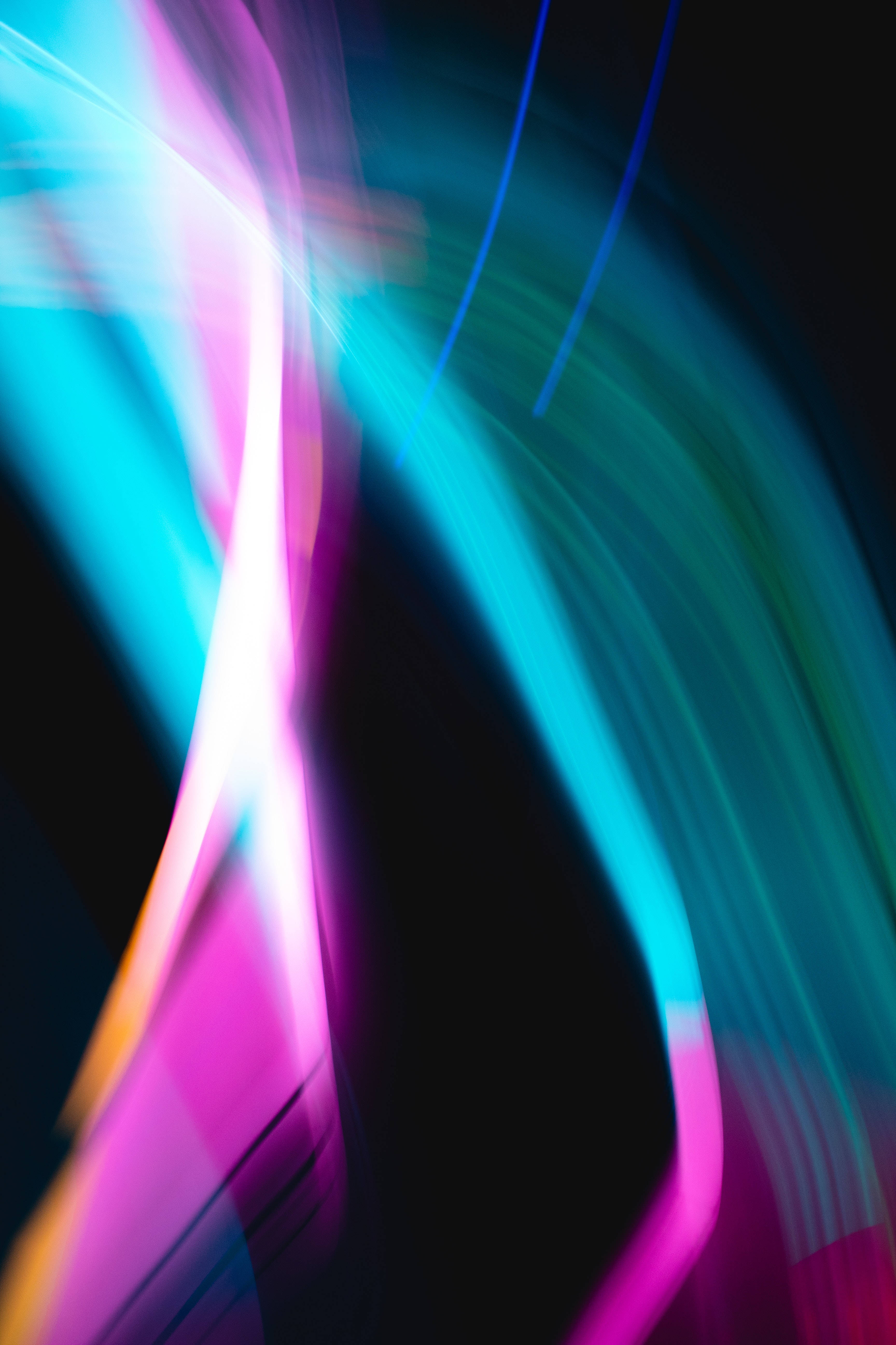 iPhone Home Screen, neon pink, cyan, 5K Phone Wallpaper