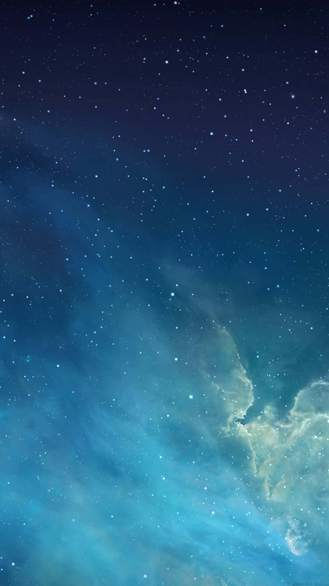 starry night sky, swirling blue and teal nebulae, glowing cosmic clouds, Full HD Phone Wallpaper