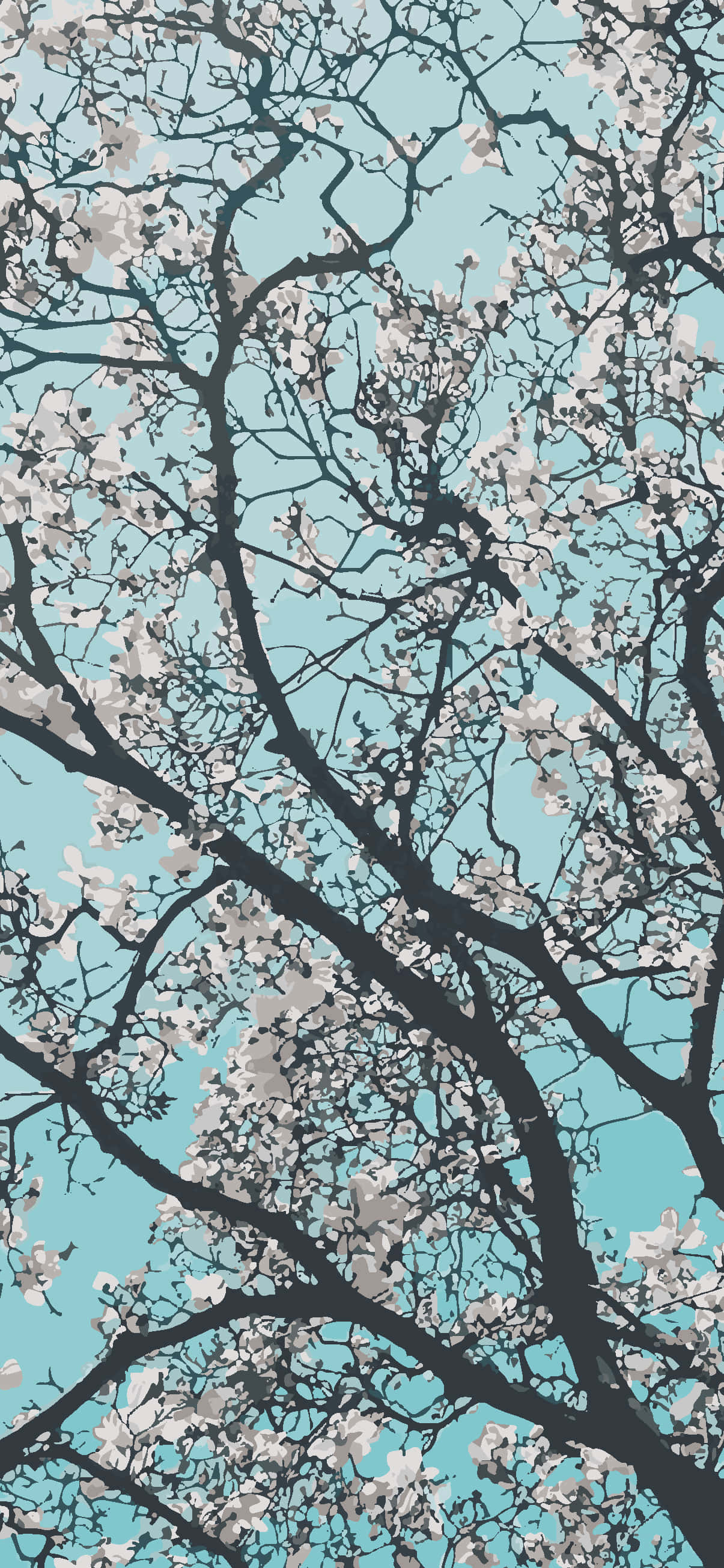 tree, blue, white, 2K Phone Wallpaper