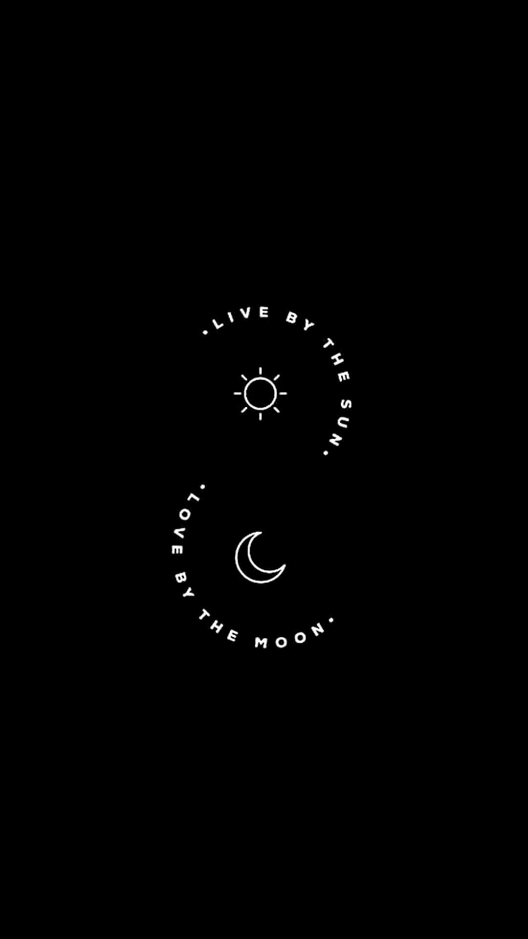 black background, white sun, white moon, Full HD Phone Wallpaper