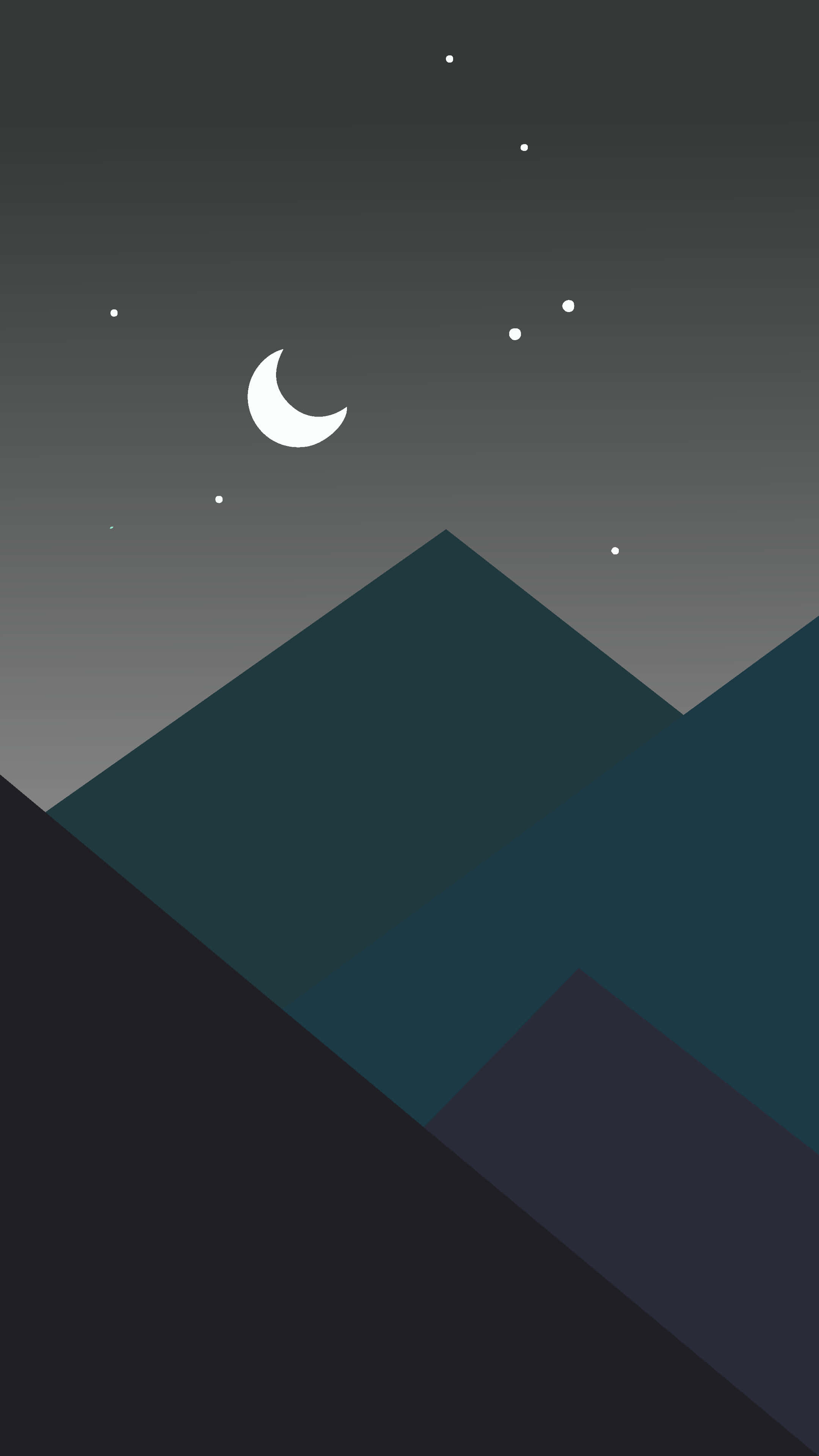 minimalist, geometric mountain range, starry night sky, 4K Phone Wallpaper