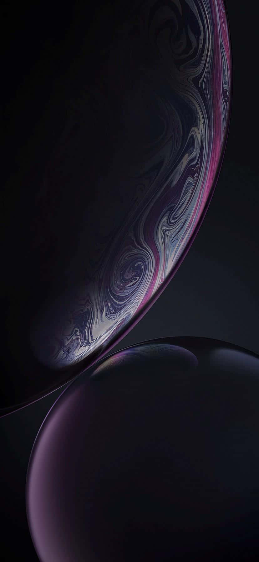 black background, purple swirl, glossy purple spheres, HD Phone Wallpaper