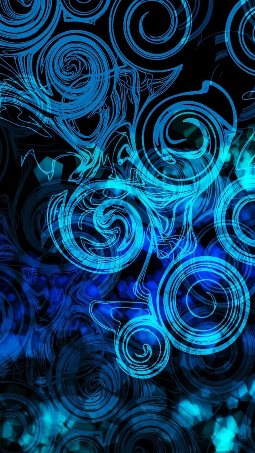 electric blue, deep black, digital abstract design, Full HD Phone Wallpaper
