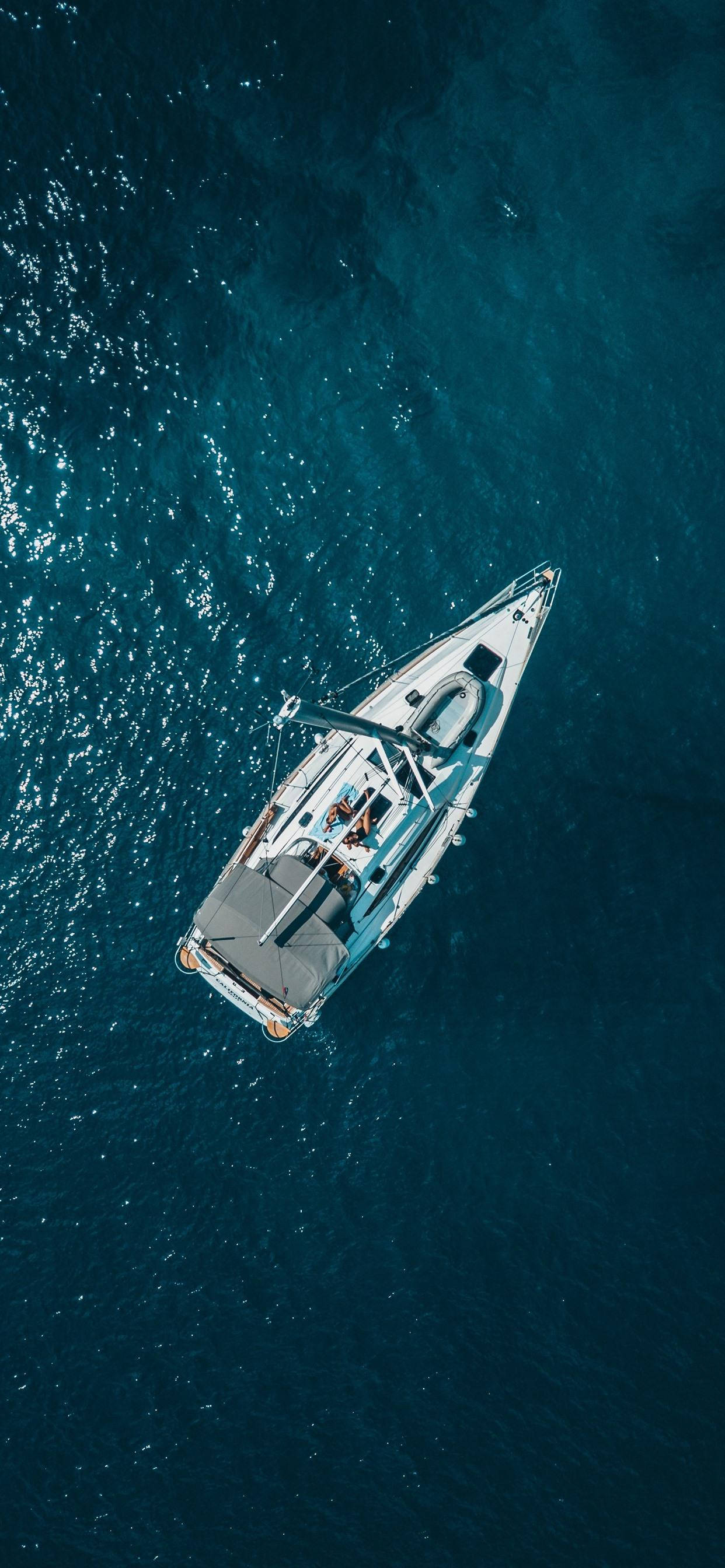 iPhone XS Max, sailboat, white, 2K Phone Wallpaper
