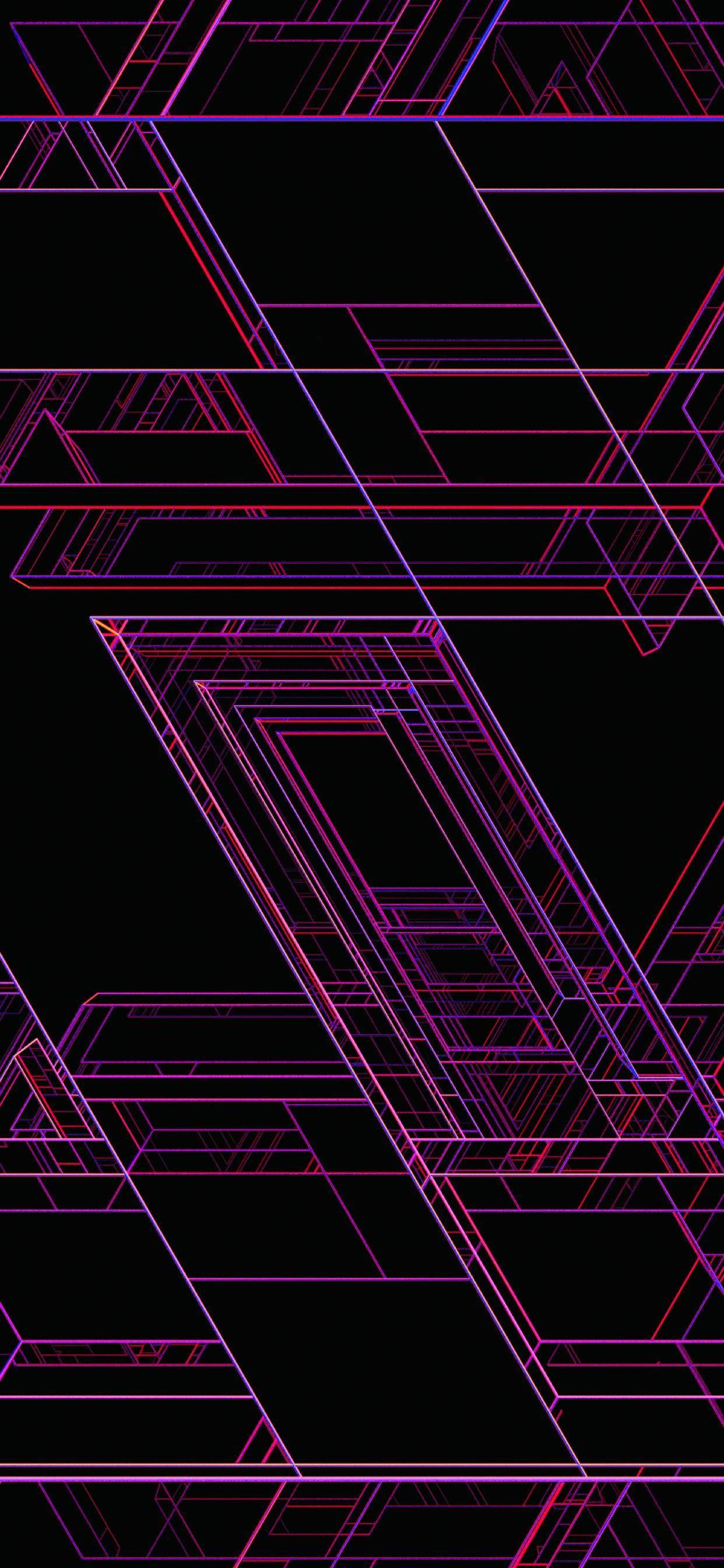 iPhone XS Max, pink, geometric lines, 2K Phone Wallpaper