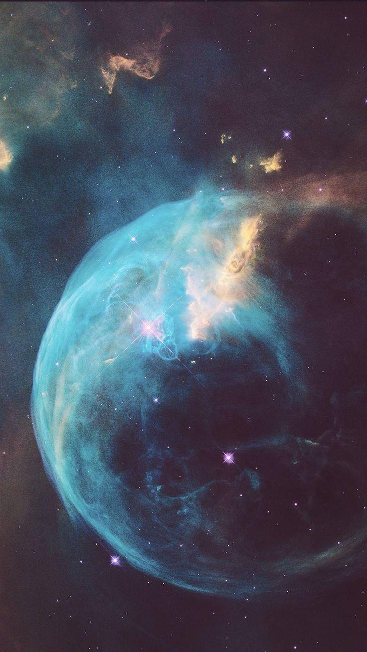 iPhone XS Max, Starry Galaxy, glowing blue, HD Phone Wallpaper