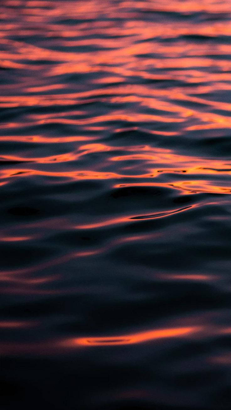 iPhone XS Max, orange, ocean surface, HD Phone Wallpaper