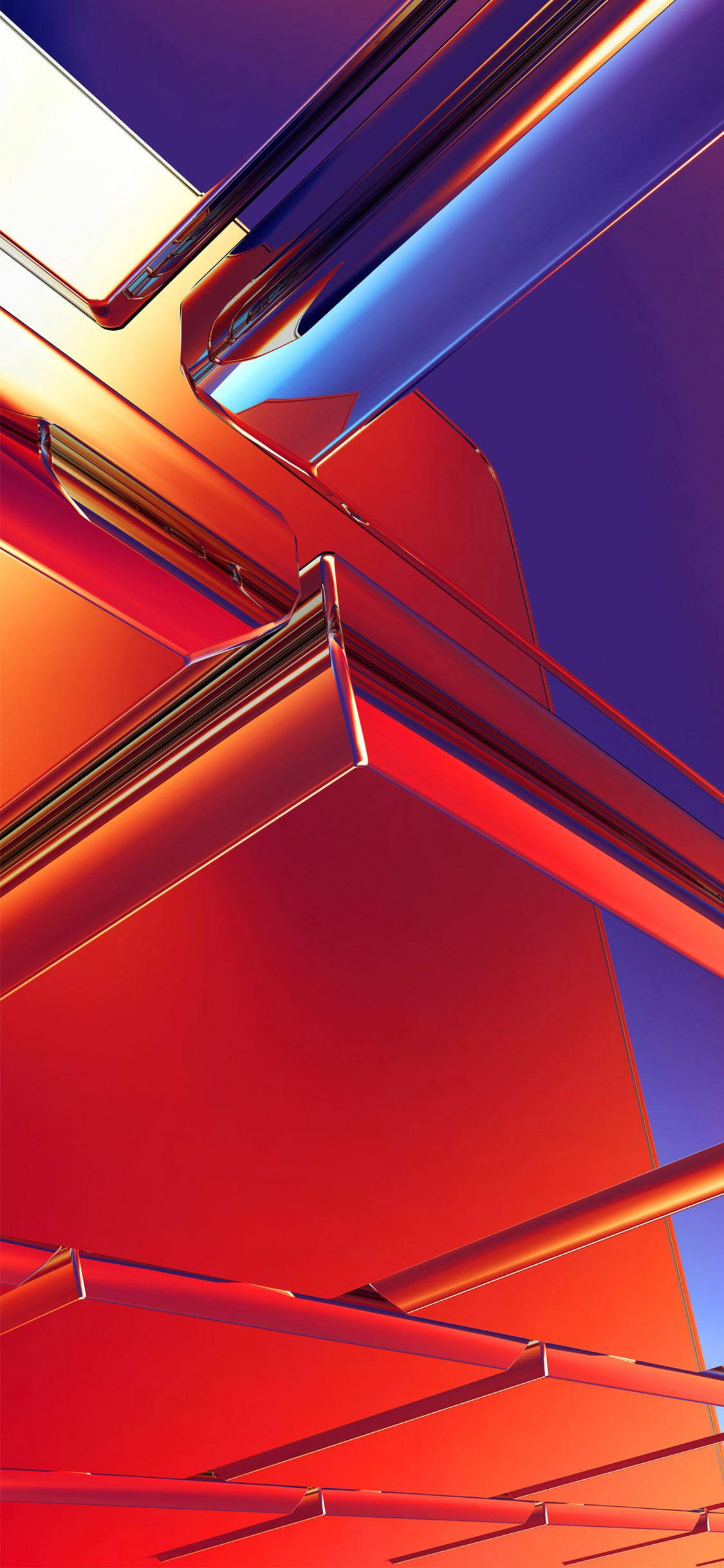 iPhone XS Max, fiery red, deep blue, Full HD Phone Wallpaper