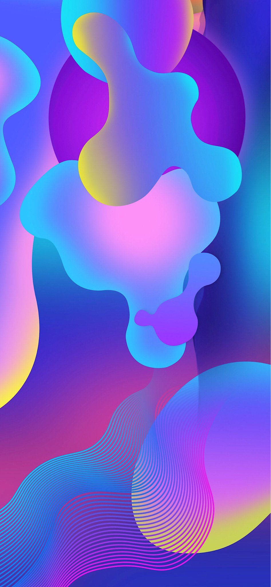 iPhone XS Max, colorful blobs, purple, Full HD Phone Wallpaper