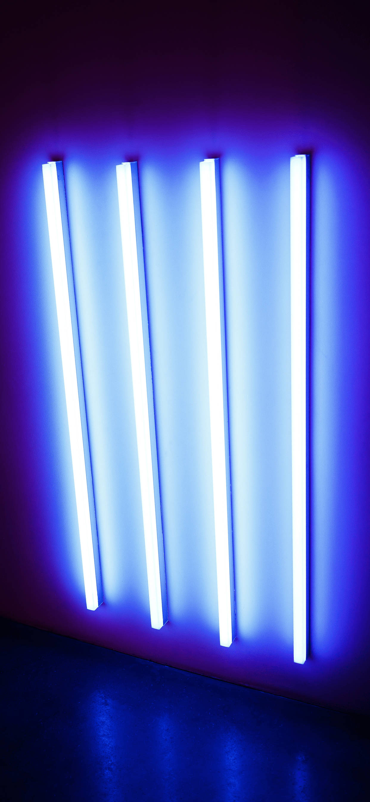 iPhone XS Max, neon tubes, bright blue light, 2K Phone Wallpaper