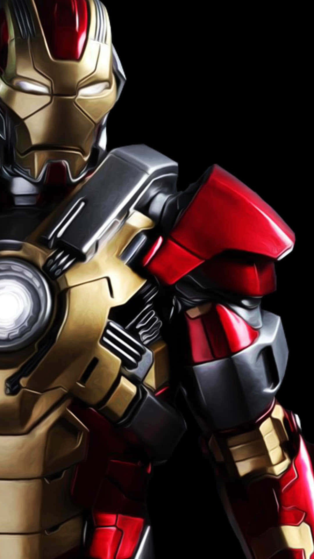 Iron Man suit, red and gold, black, Full HD Phone Wallpaper