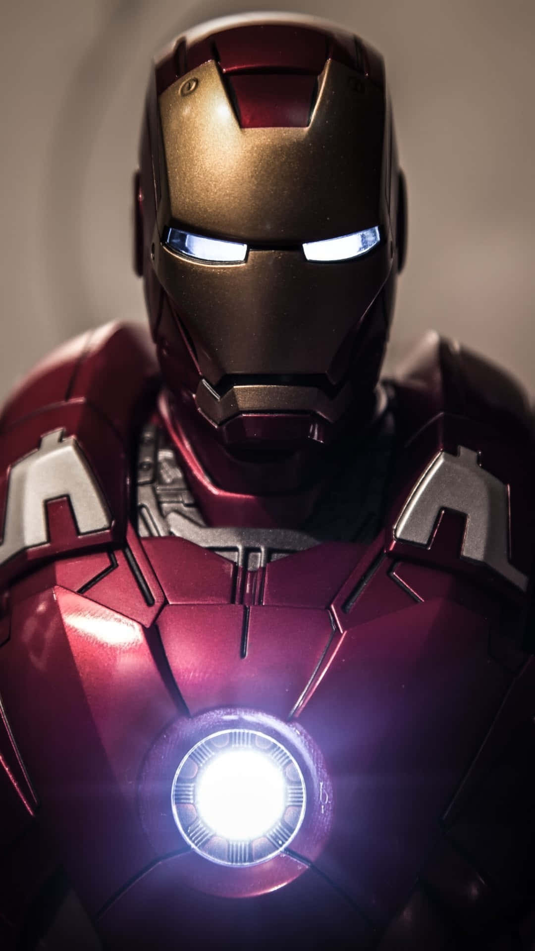 Iron Man, glowing helmet, chest arc reactor, Full HD Phone Wallpaper