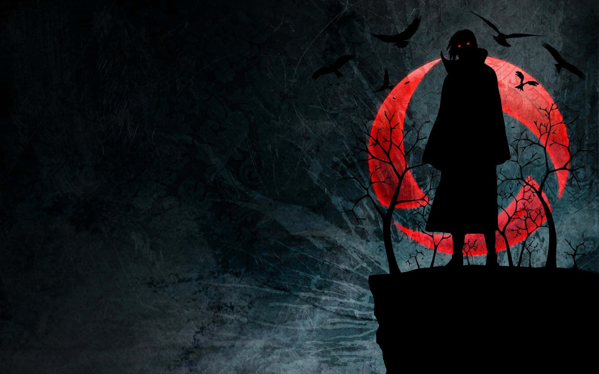 Cool Itachi, hooded figure, glowing red eyes, Full HD Desktop Wallpaper