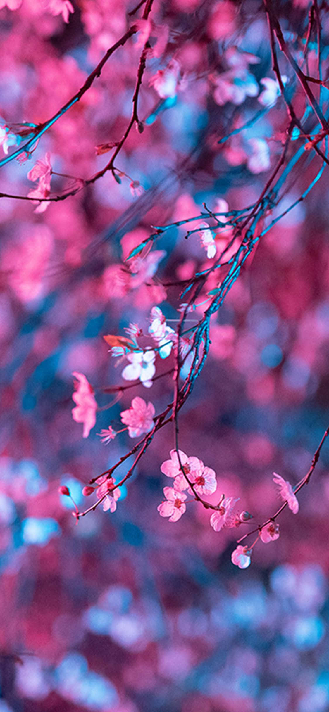 dark cherry blossom, pink cherry blossoms, dark branches, Full HD Phone Wallpaper