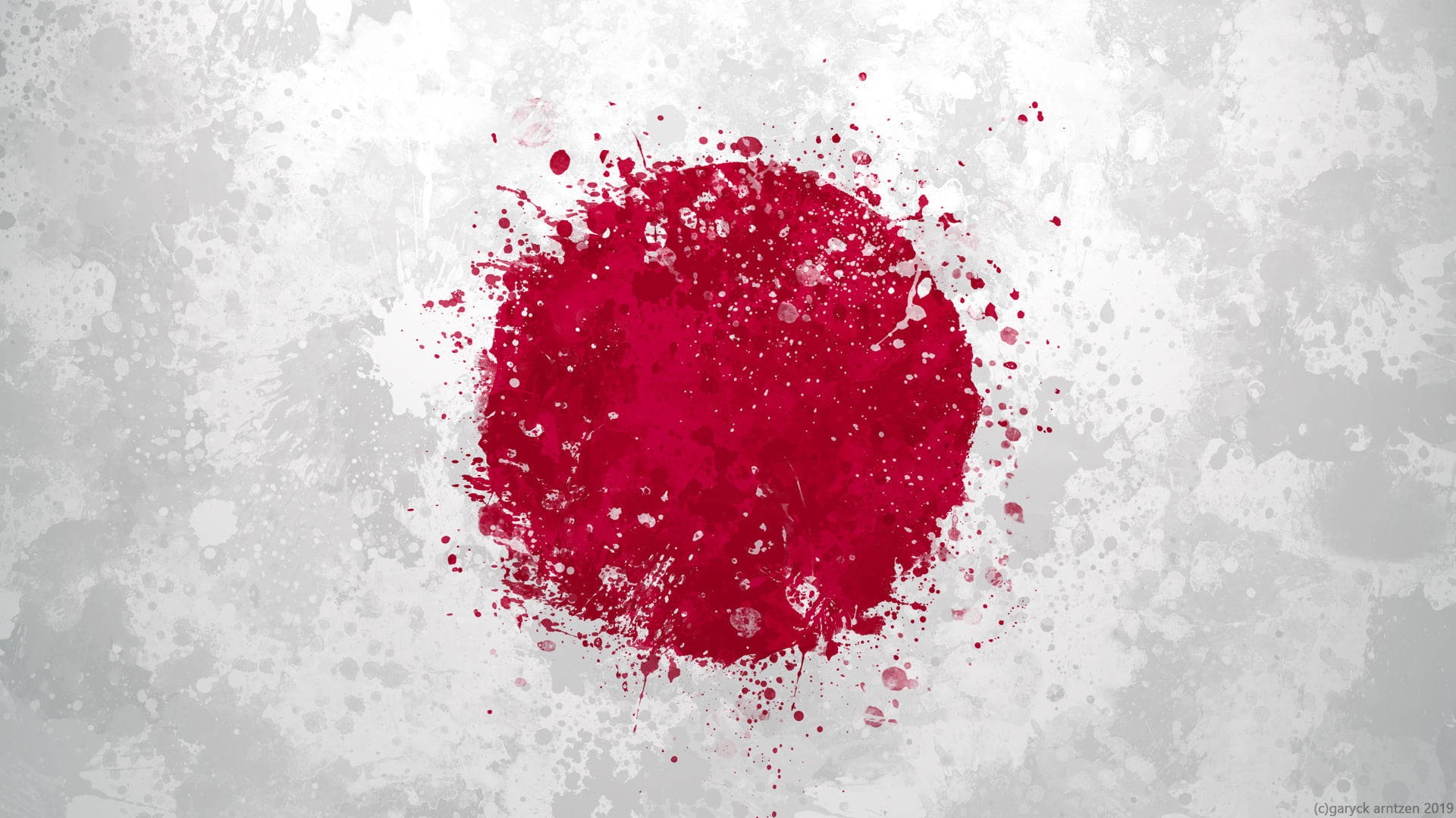 crimson paint splatter, textured gray background, black backdrop, Full HD Desktop Wallpaper