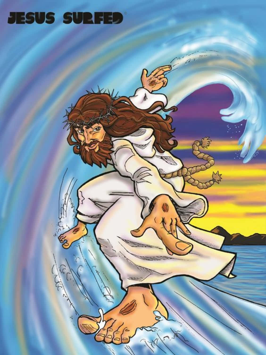 Cool Jesus, crown of thorns, massive wave, HD Phone Wallpaper