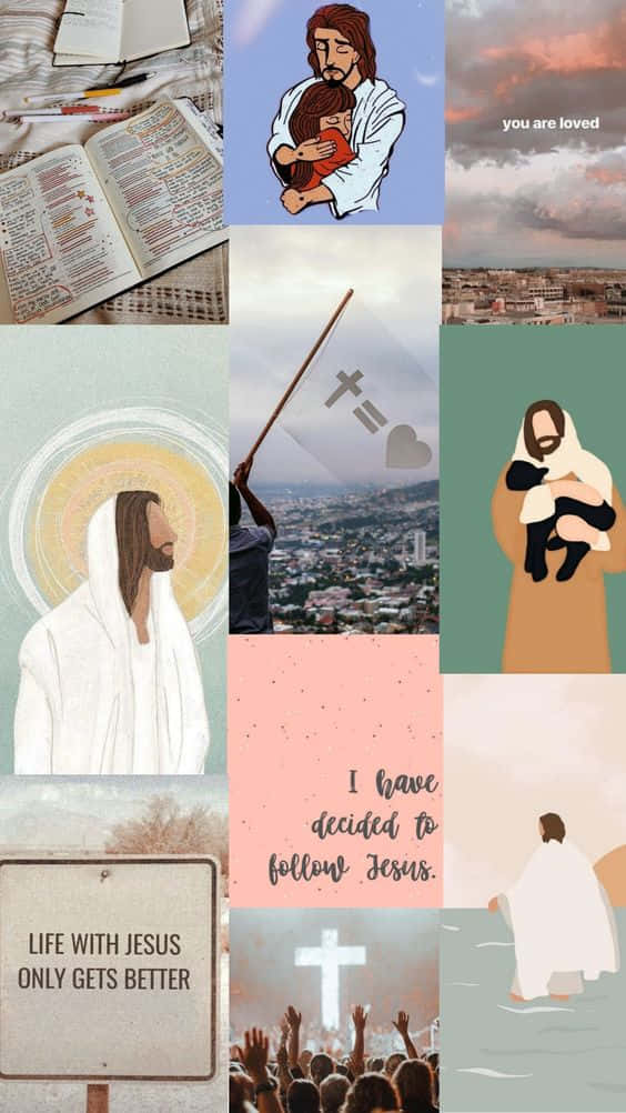 Aesthetic Jesus, Christian-themed illustrations, Jesus, SD Phone Wallpaper