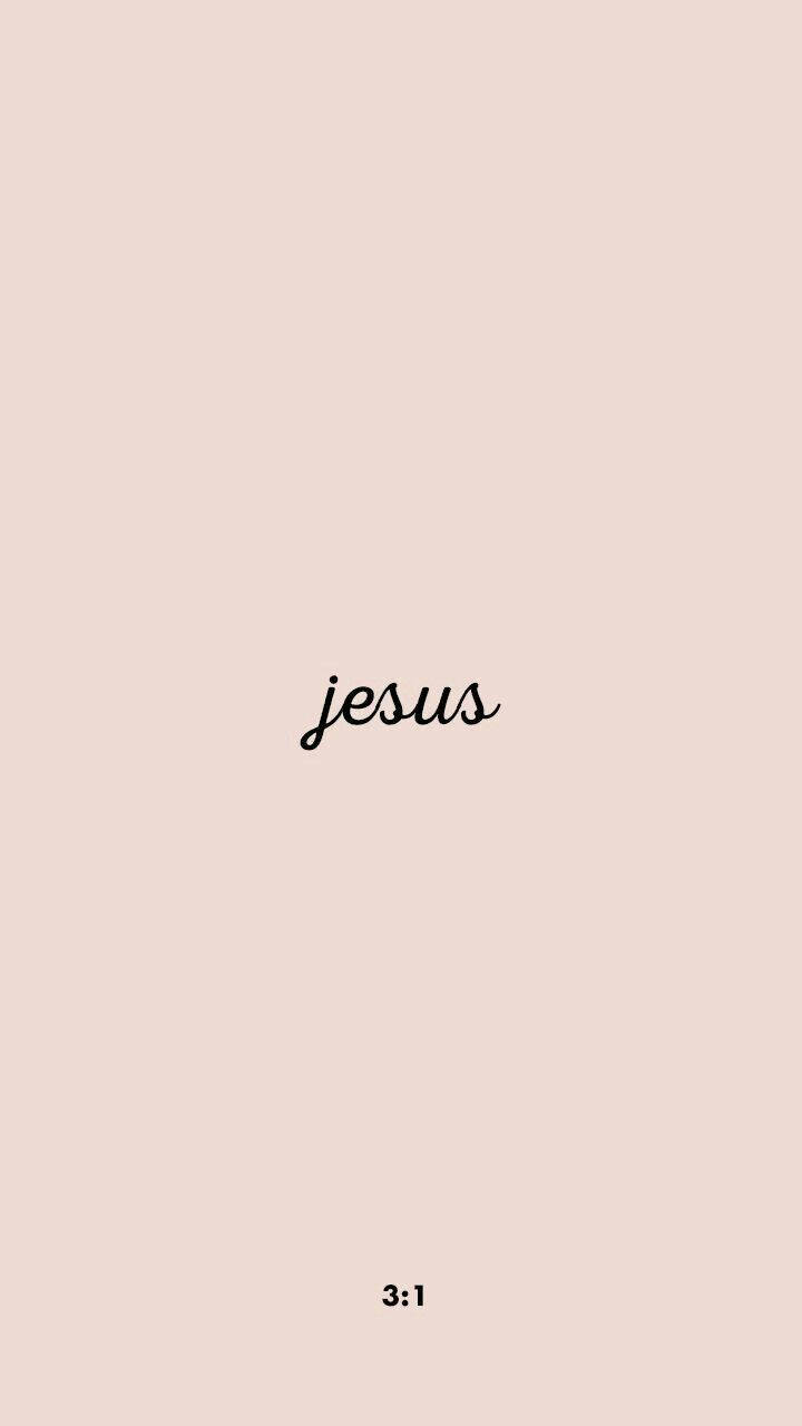minimalist jesus aesthetic, elegant black script, soft beige background, HD Phone Wallpaper