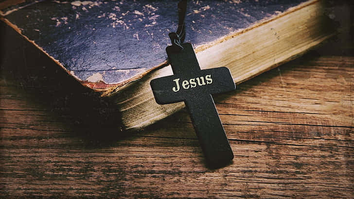 Jesus, black cross, engraved, SD Desktop Wallpaper