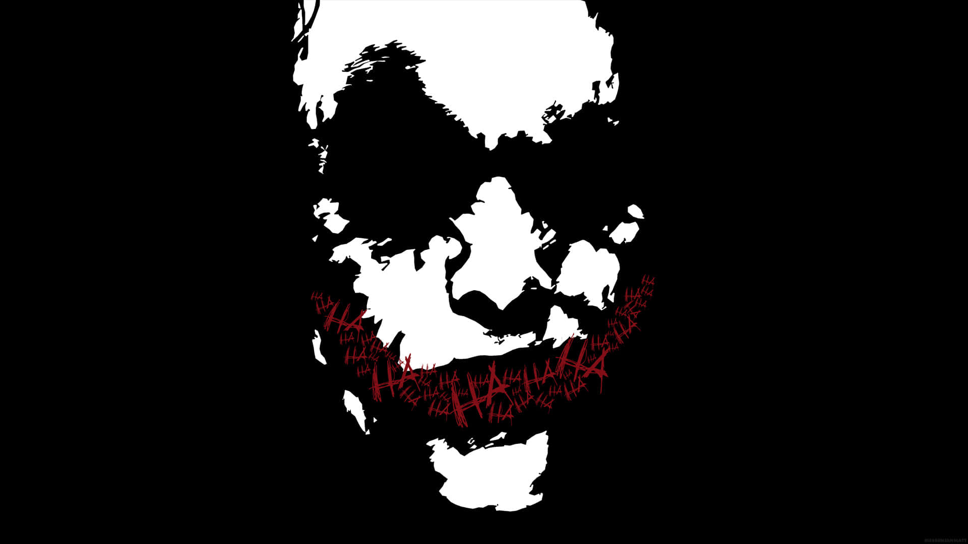 Cool Joker, black and white, red grin, Full HD Desktop Wallpaper