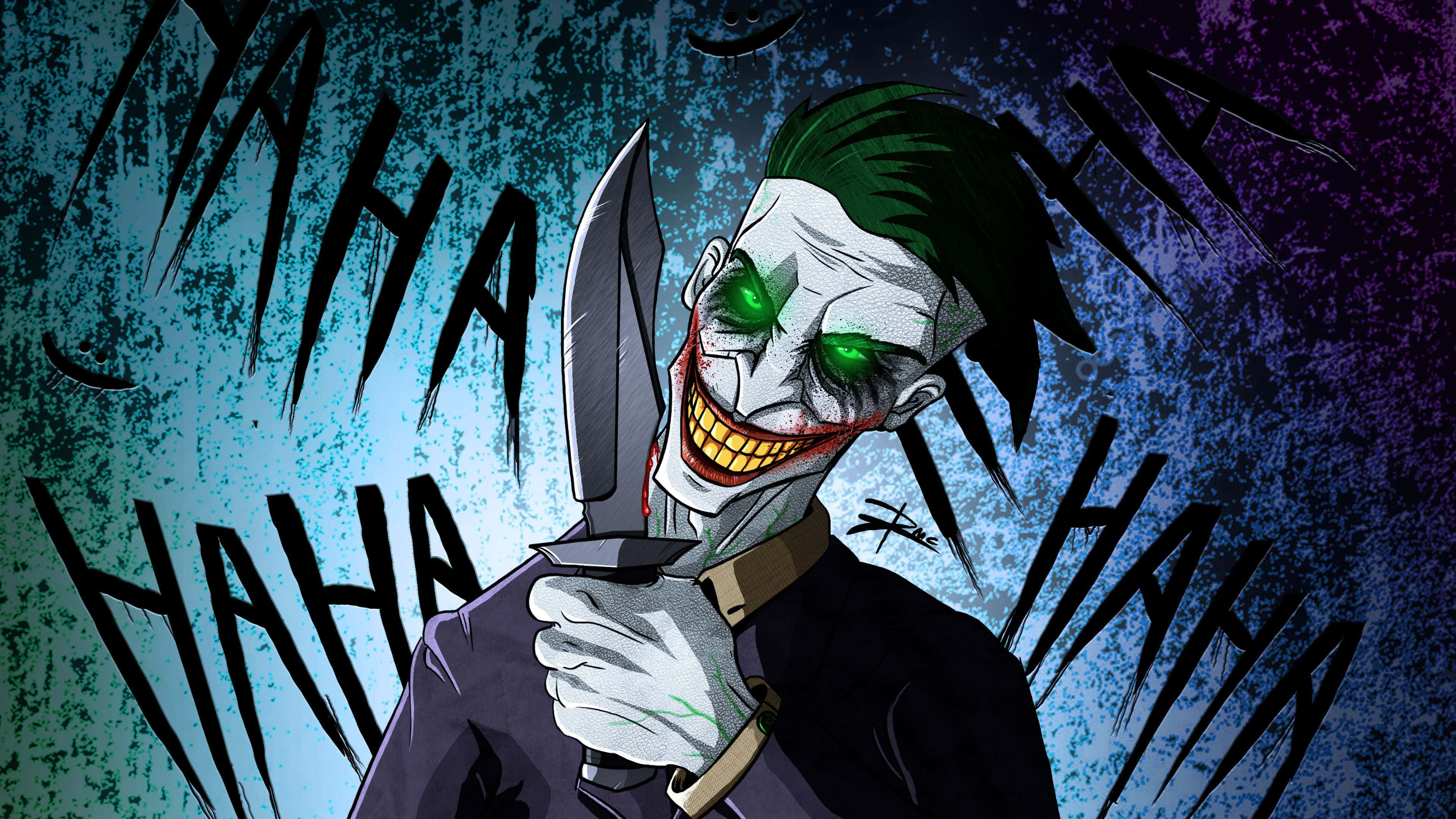 Cool Joker, Joker, knife, 4K Desktop Wallpaper