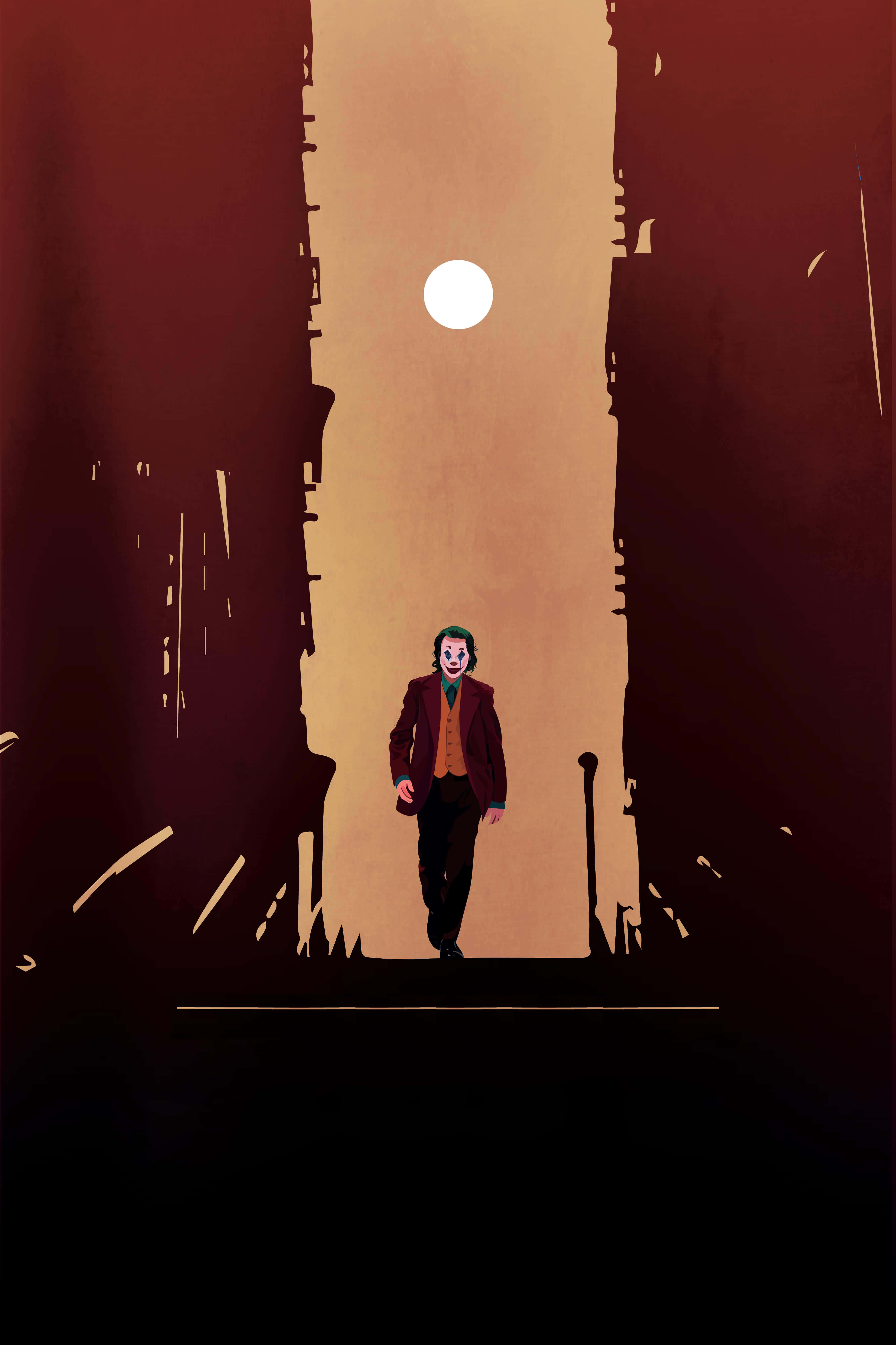 Cool Joker, Joker, Moon, 5K Phone Wallpaper