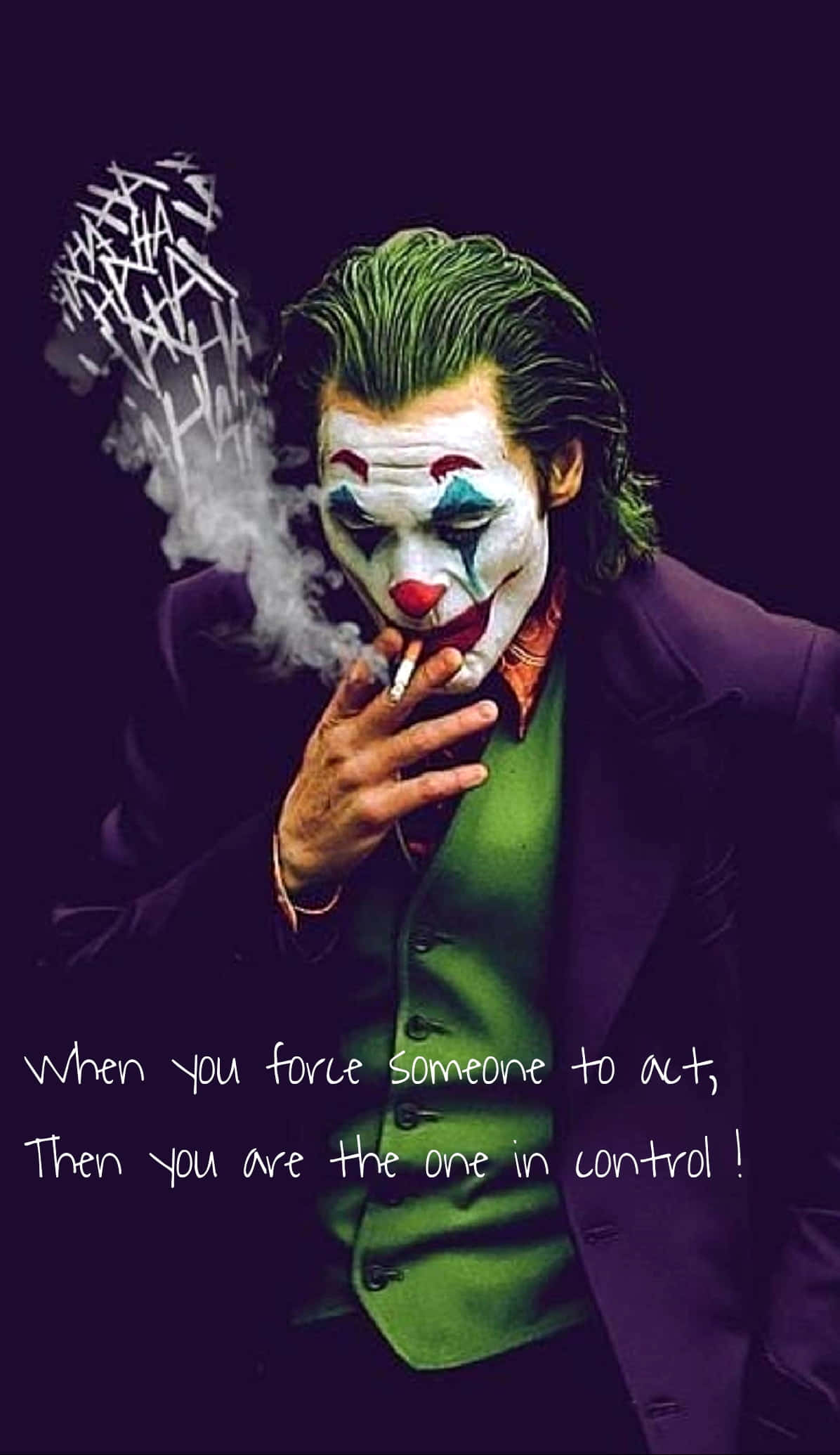 Joker, green hair, cigarette, Full HD Phone Wallpaper
