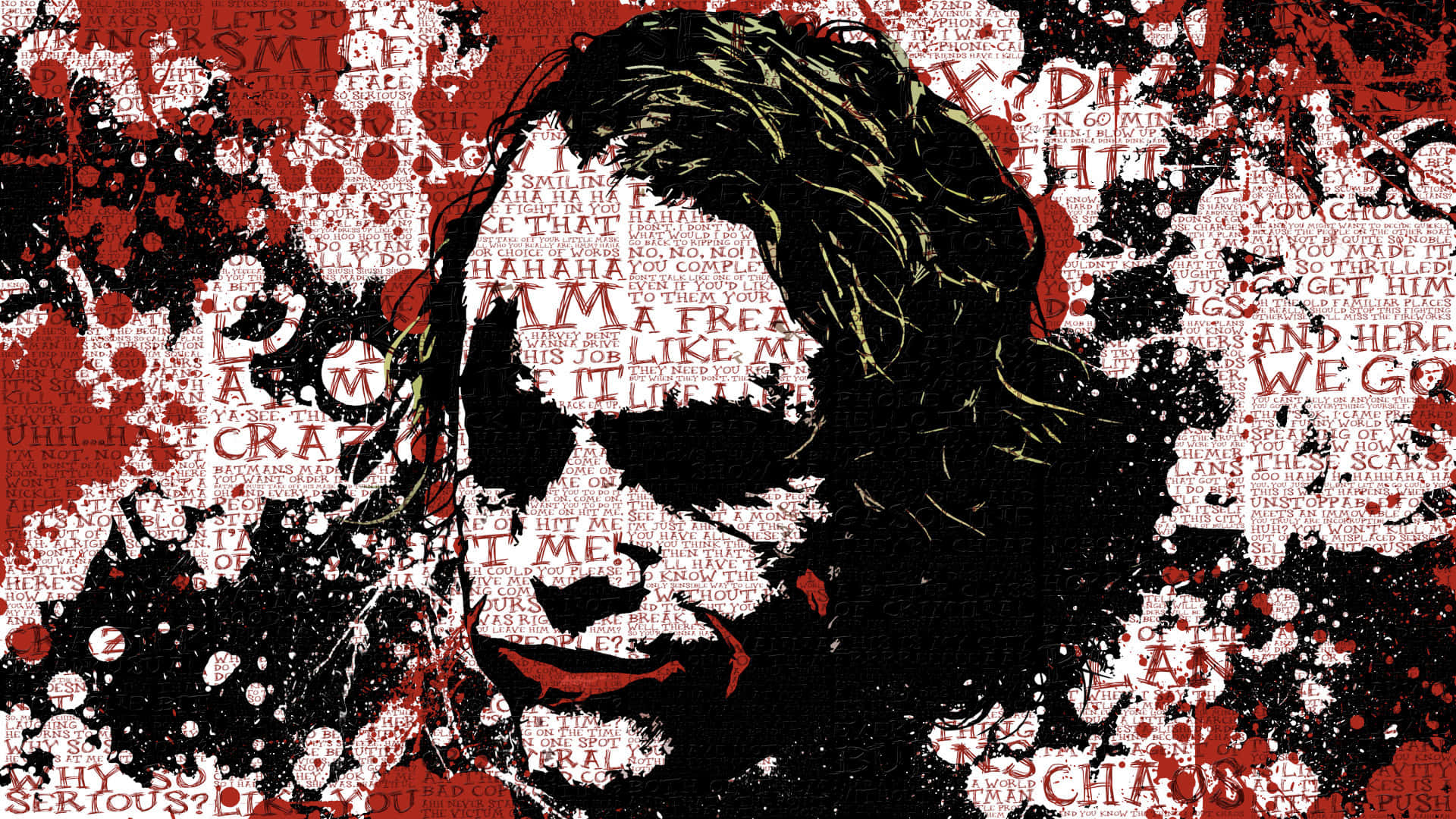 Cool Joker, Joker, red splatters, Full HD Desktop Wallpaper