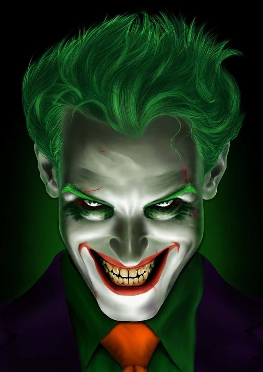 Joker, green hair, white face paint, HD Phone Wallpaper