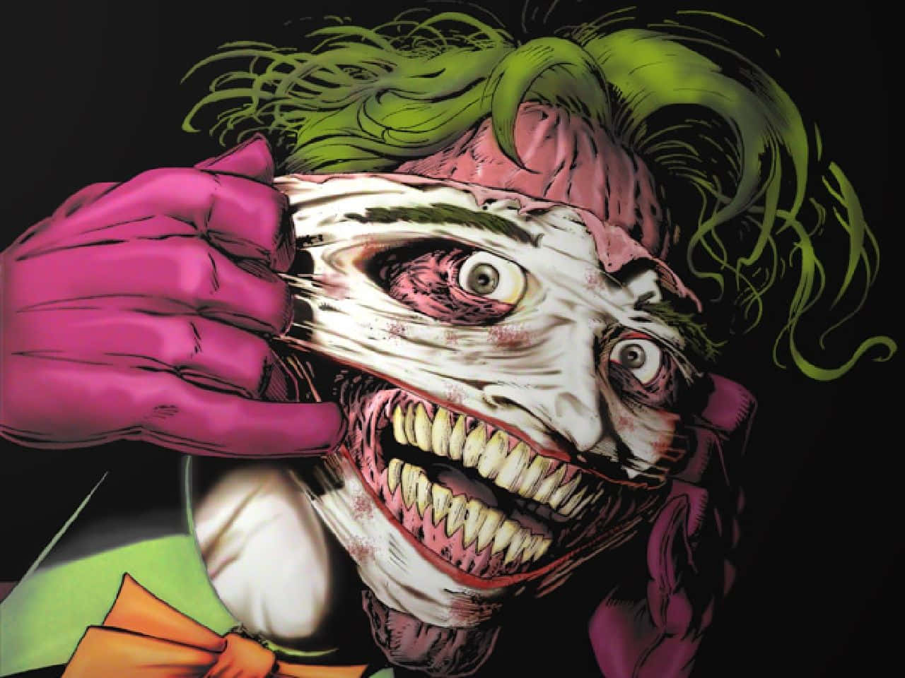 Joker, comic book illustration, painted face, HD Desktop Wallpaper