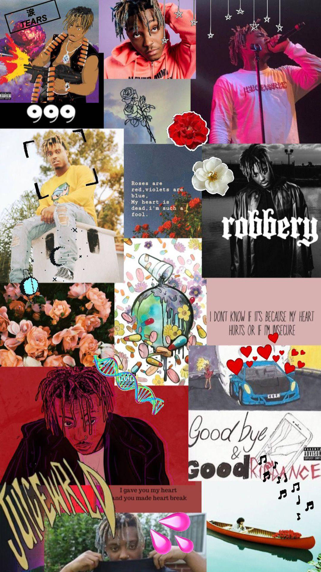 Juice WRLD, Cool Collage, vibrant collage, Full HD Phone Wallpaper