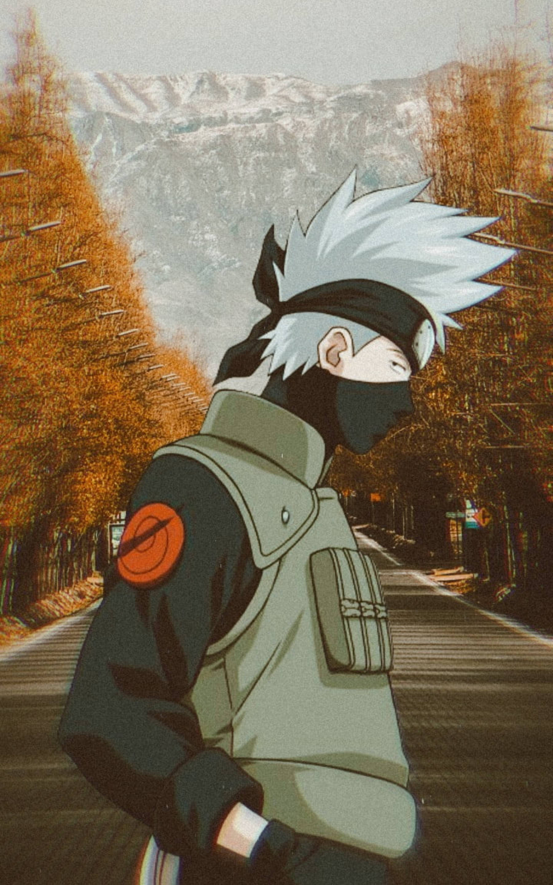 Cool Kakashi, spiky-haired ninja, mask, 2K Phone Wallpaper