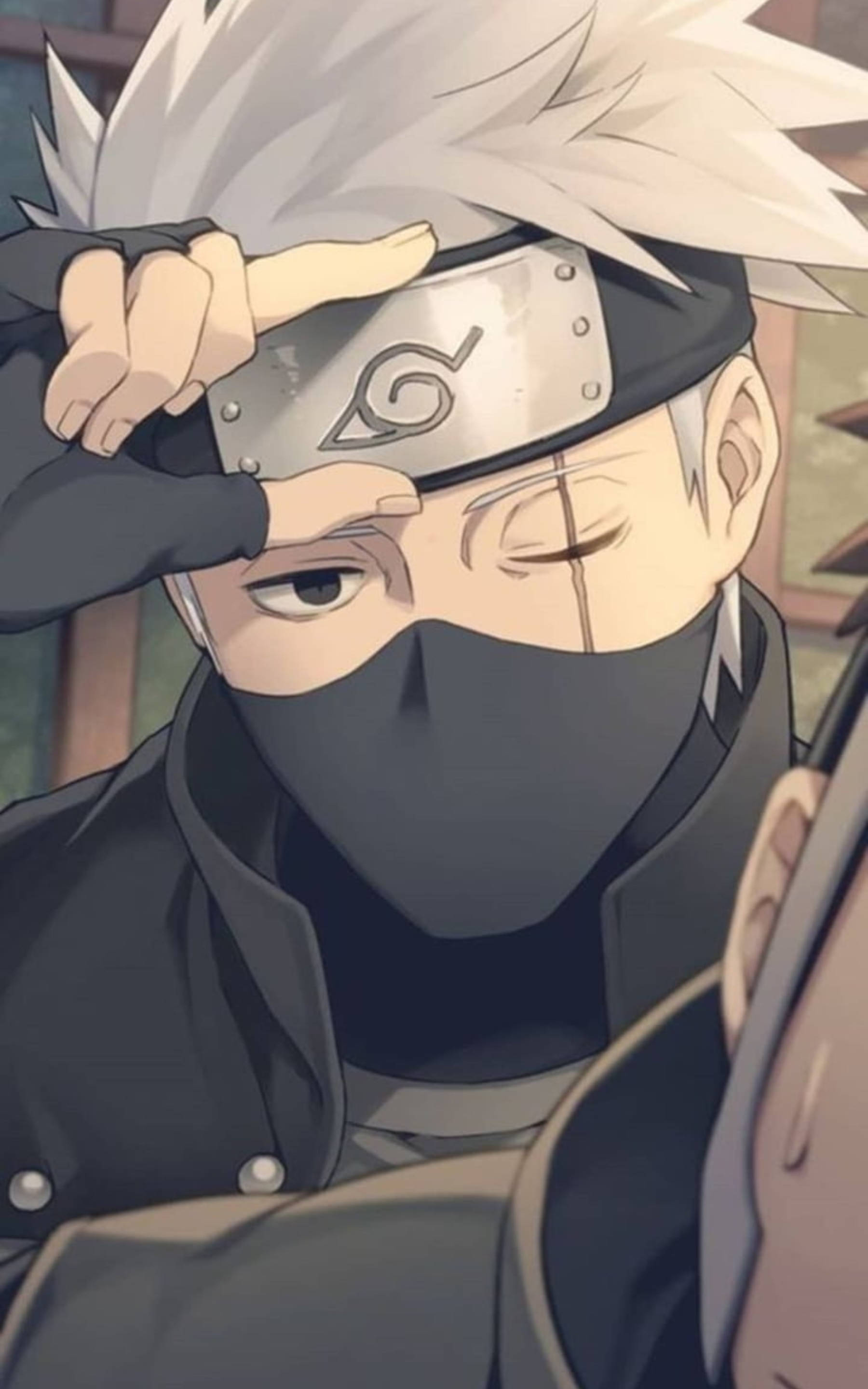 Kakashi, spiky white hair, black mask, 2K Phone Wallpaper