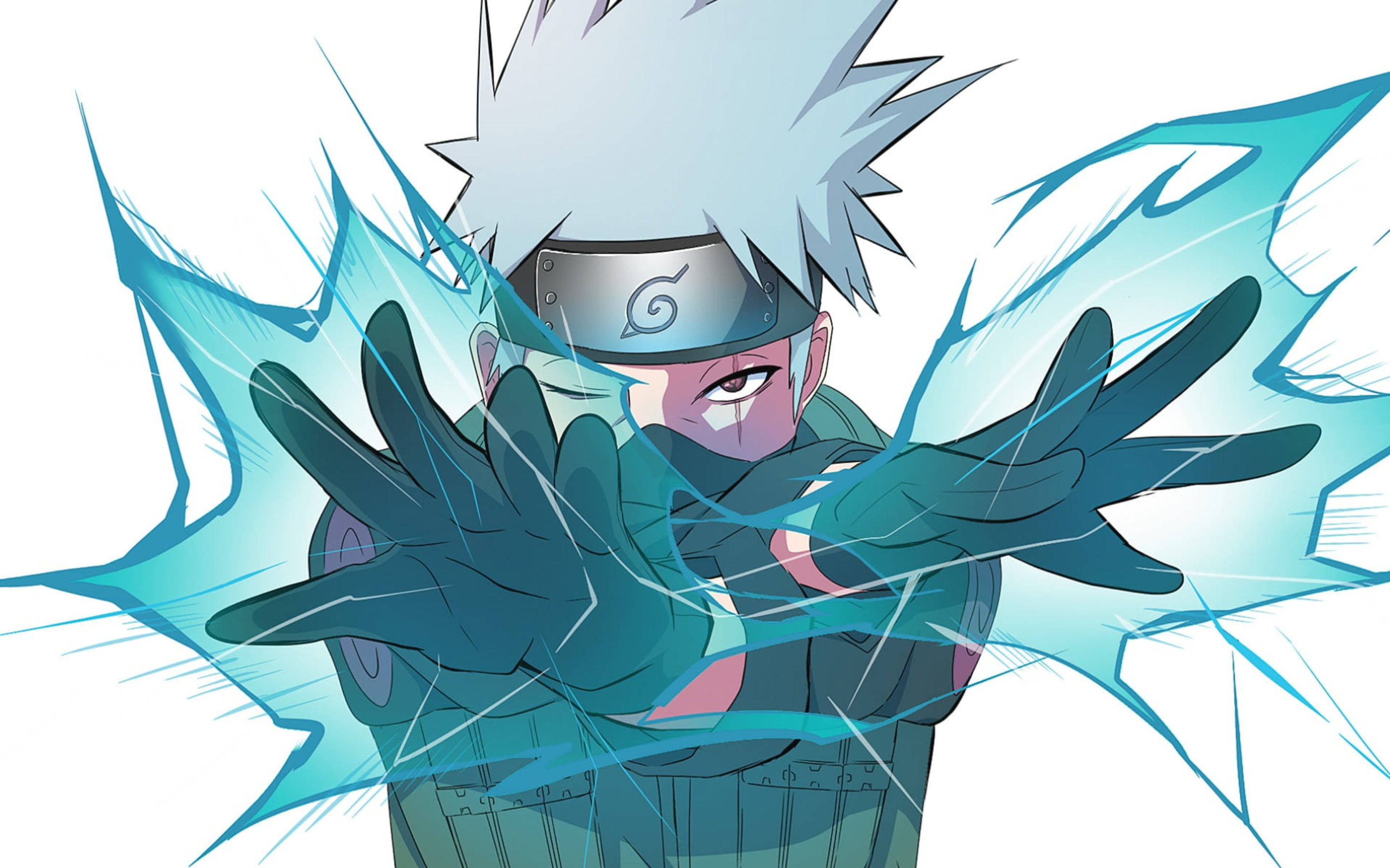 Cool Kakashi, anime ninja, spiky white hair, 2K Desktop Wallpaper