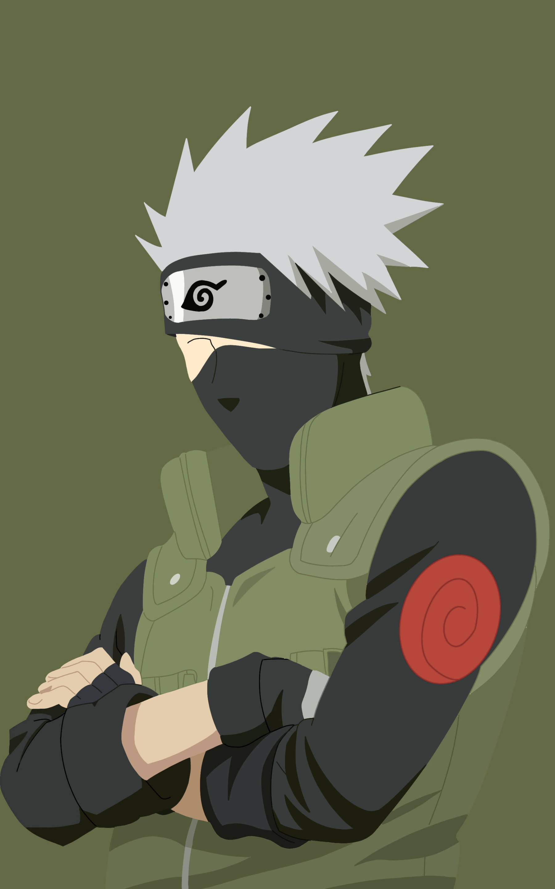 Cool Kakashi, spiky white hair, black mask, 2K Phone Wallpaper