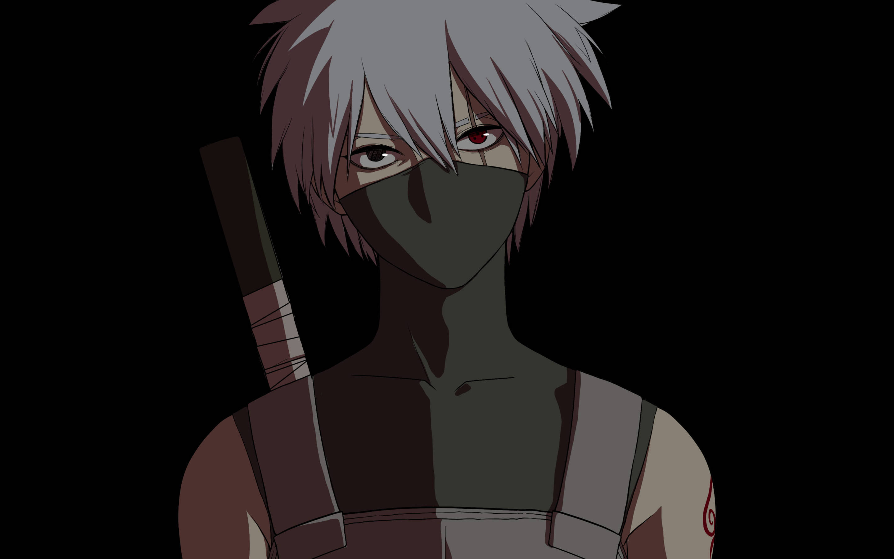 Kakashi, silver-haired, black mask, 2K Desktop Wallpaper