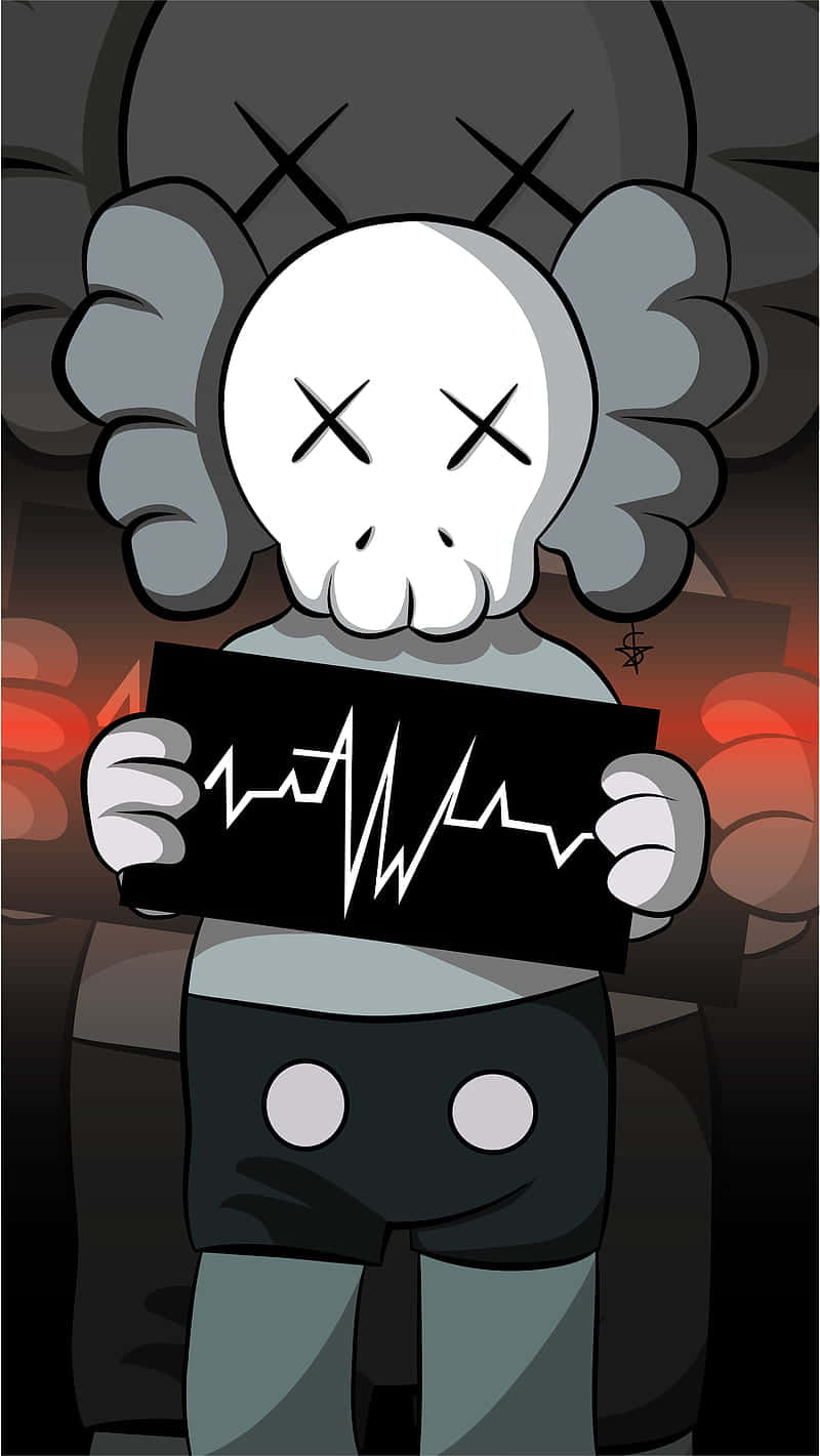 Cool Kaws, cartoonish skull-headed figure, X eyes, HD Phone Wallpaper